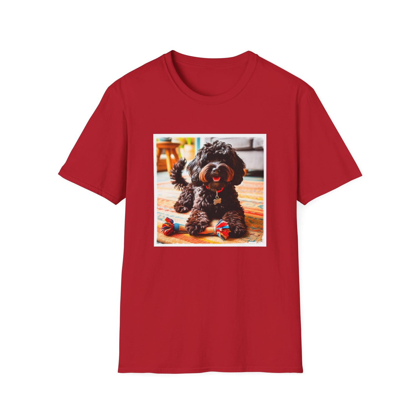 CockerPoo happy smiling t shirt T-Shirt Printify S Cherry Red