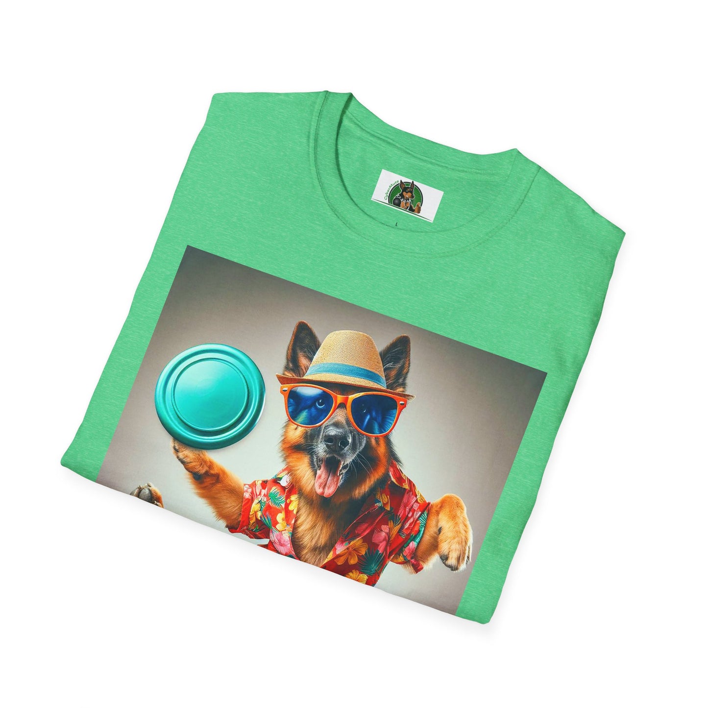 German Shepherd frisbee flying shirt