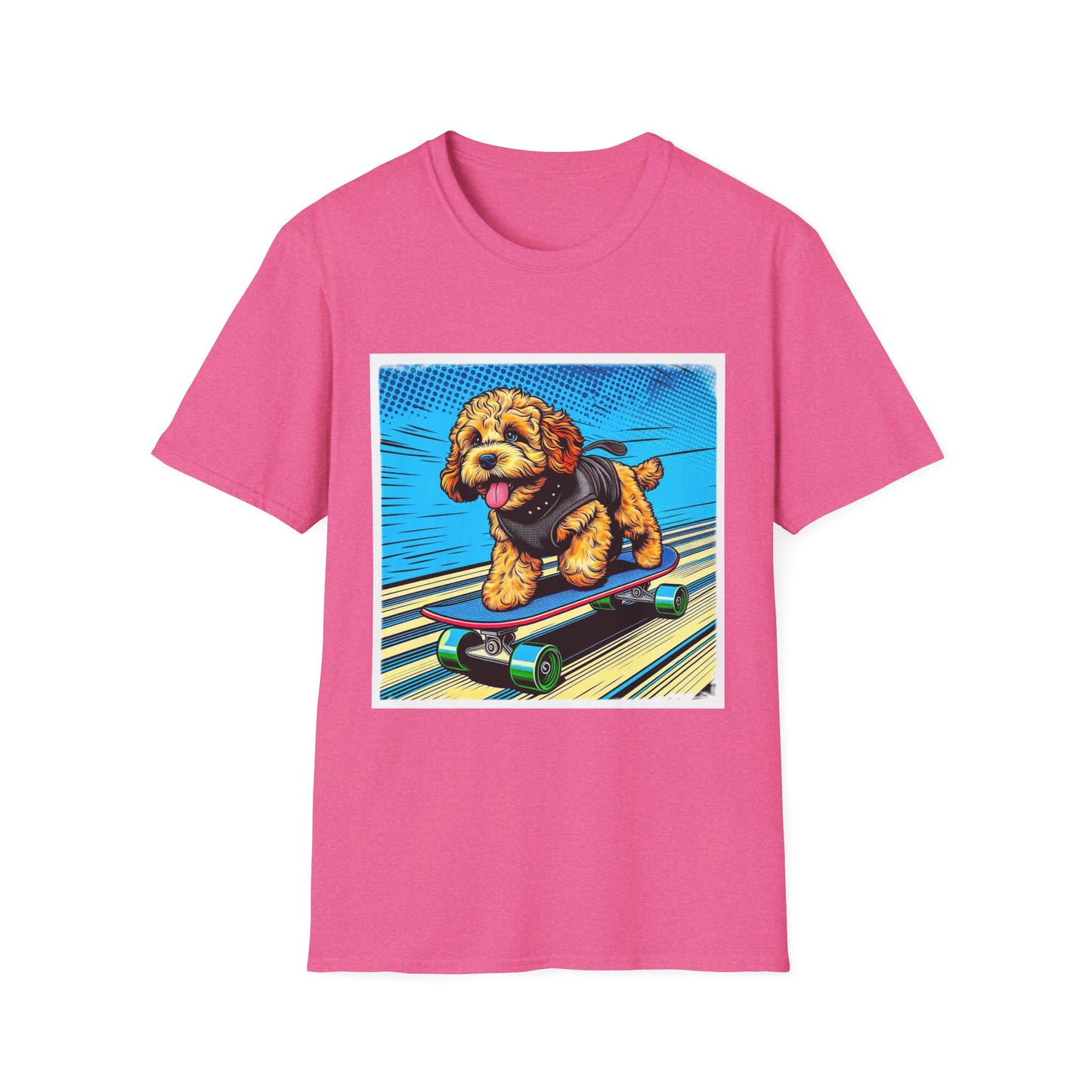 CockerPoo flying high t shirt T-Shirt Printify S Heather Heliconia