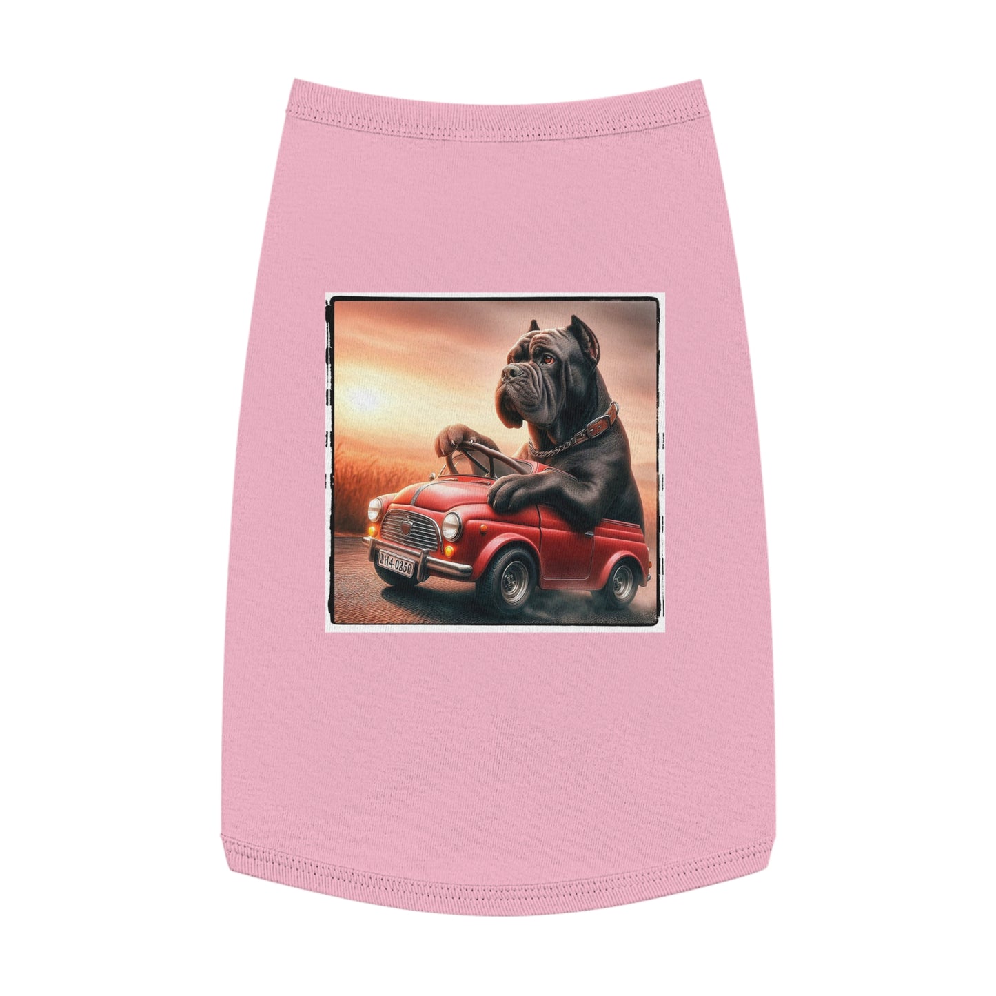 Wacky Pet Tank Top Cane Corso Dog In Small Car Pets Printify L Pink