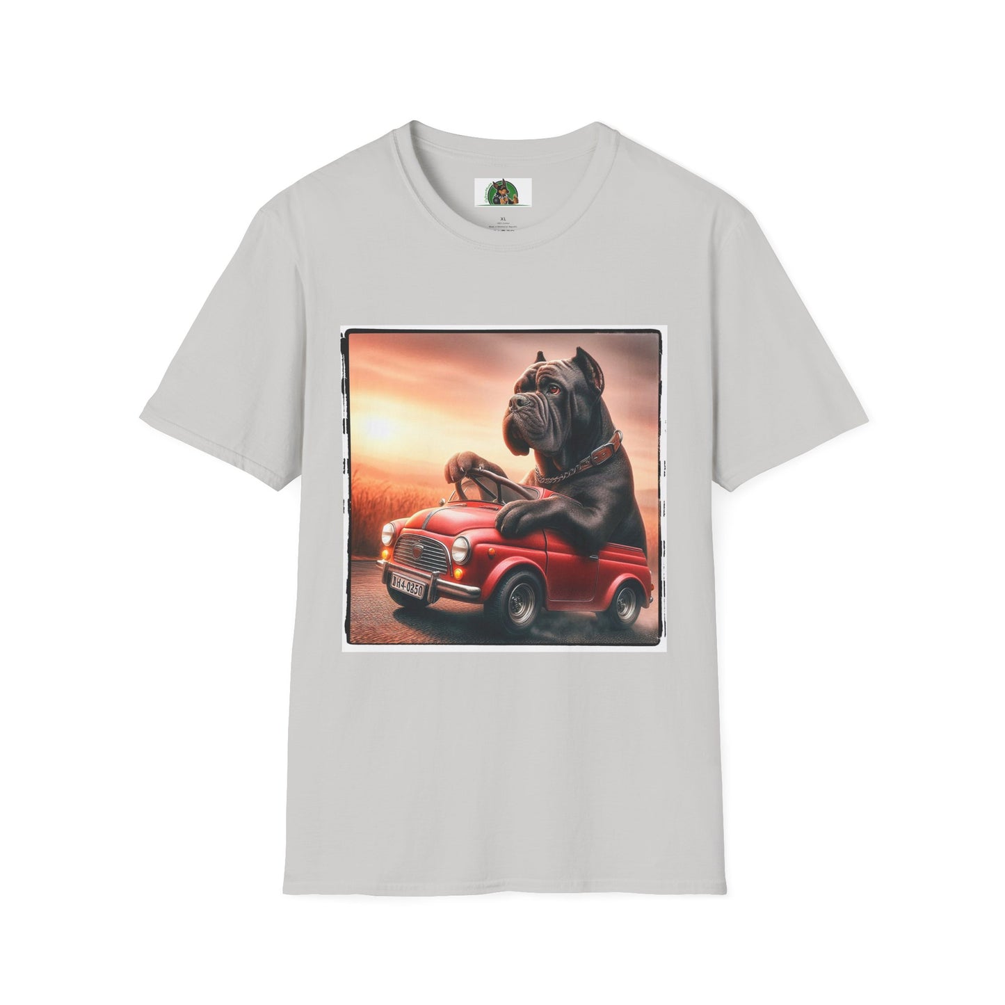 Wacky Cane Corso Driving Little Car T-Shirt Printify S Ice Grey