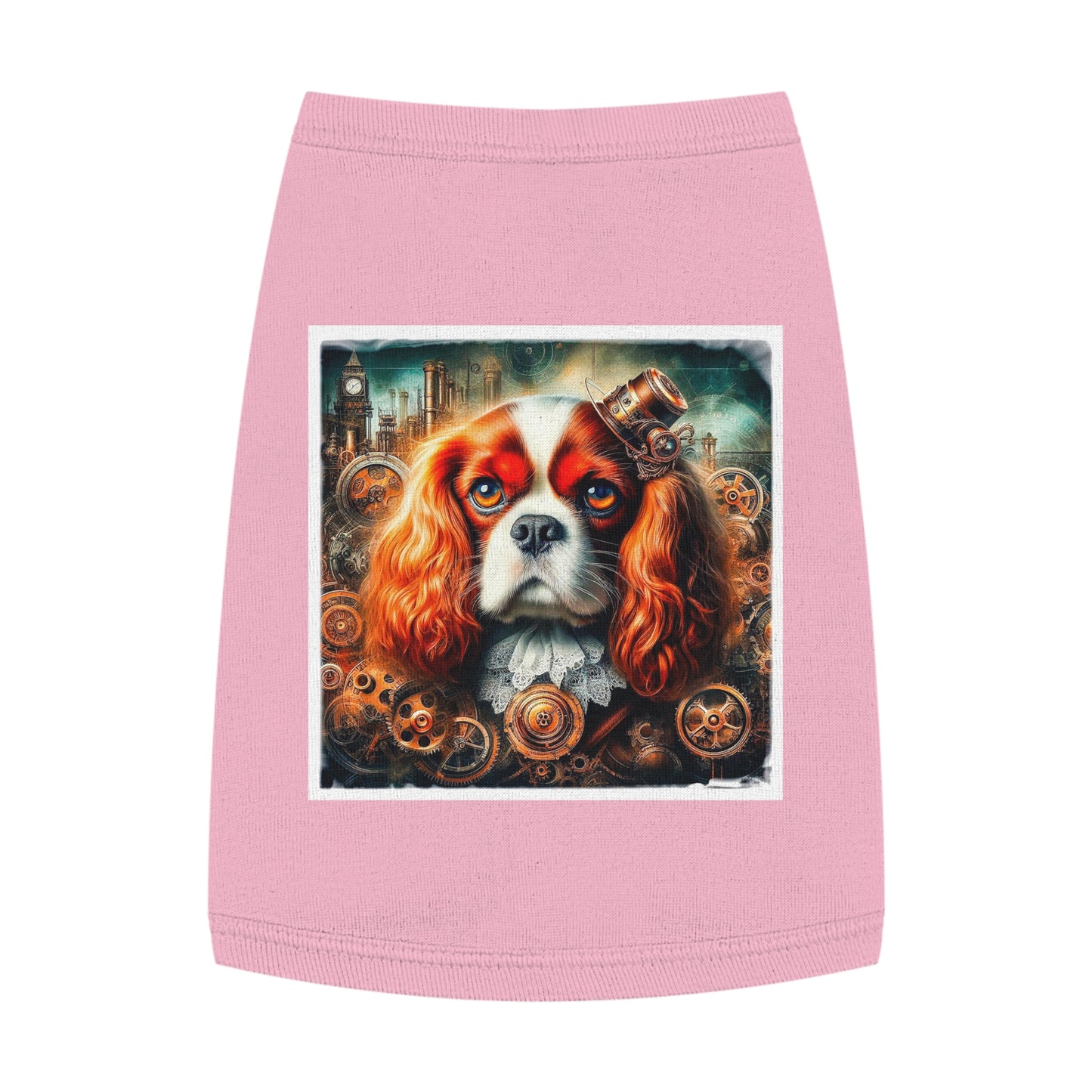 Pet Tank Top Cavalier King Charles Spaniel Steam Punk T Shirt Pets Printify M Pink