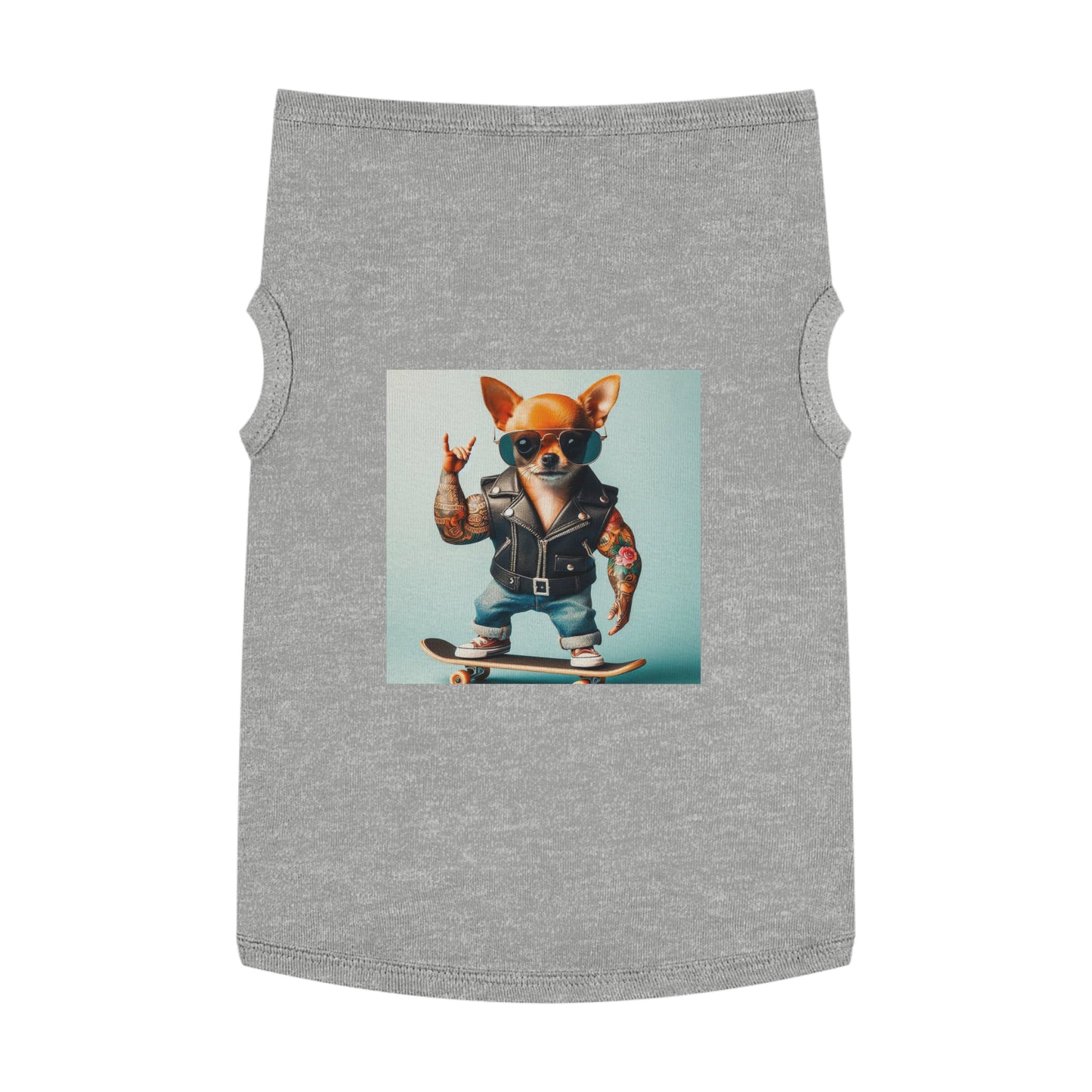 Pet Tank Top Chihuahua skating t shirt Pets Printify XL Heather