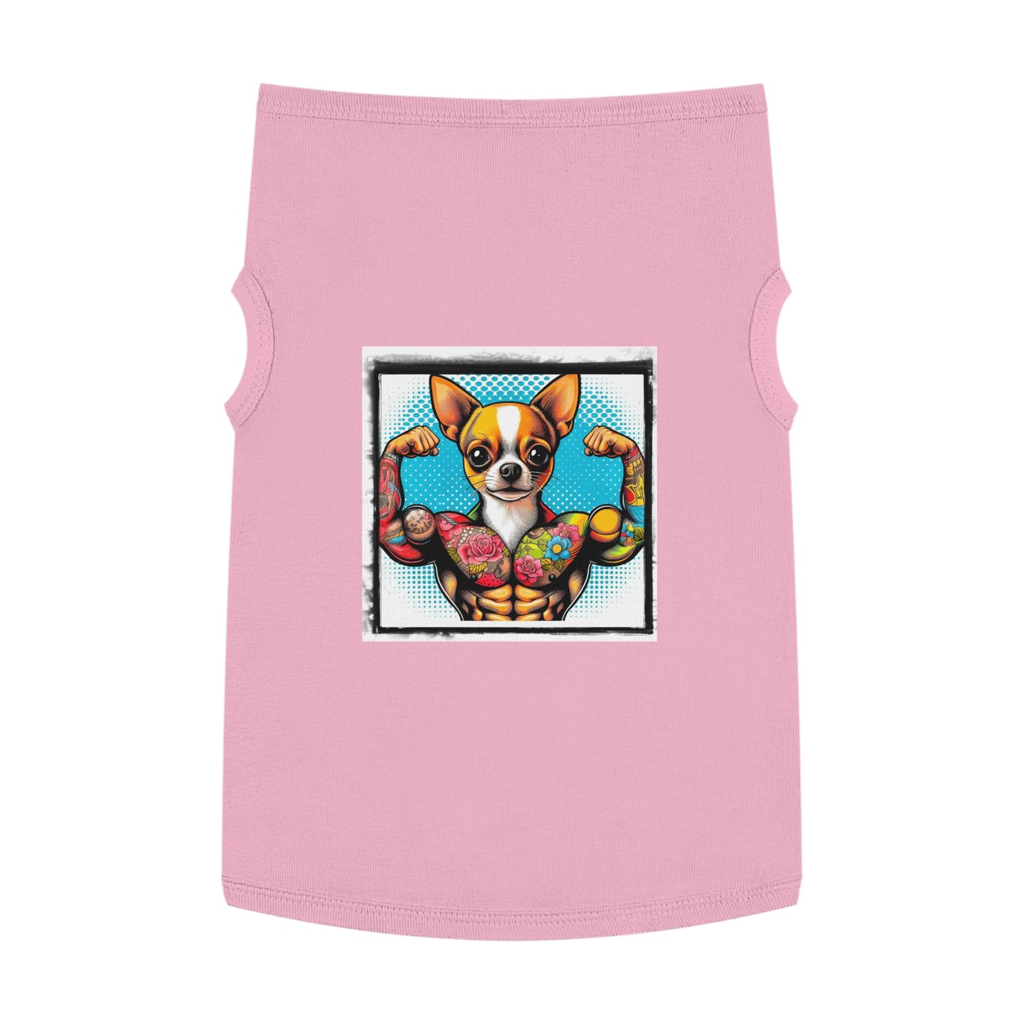 Pet Tank Top Chihuahua flexing t shirt Pets Printify XL Pink