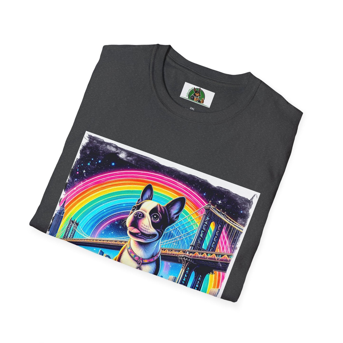 Boston Terrier Rainbow Bridge Shirt T-Shirt Printify
