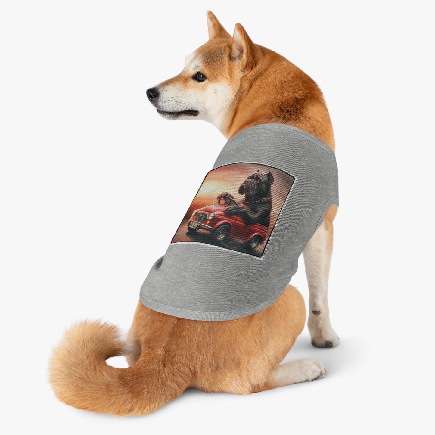 Wacky Pet Tank Top Cane Corso Dog In Small Car Pets Printify