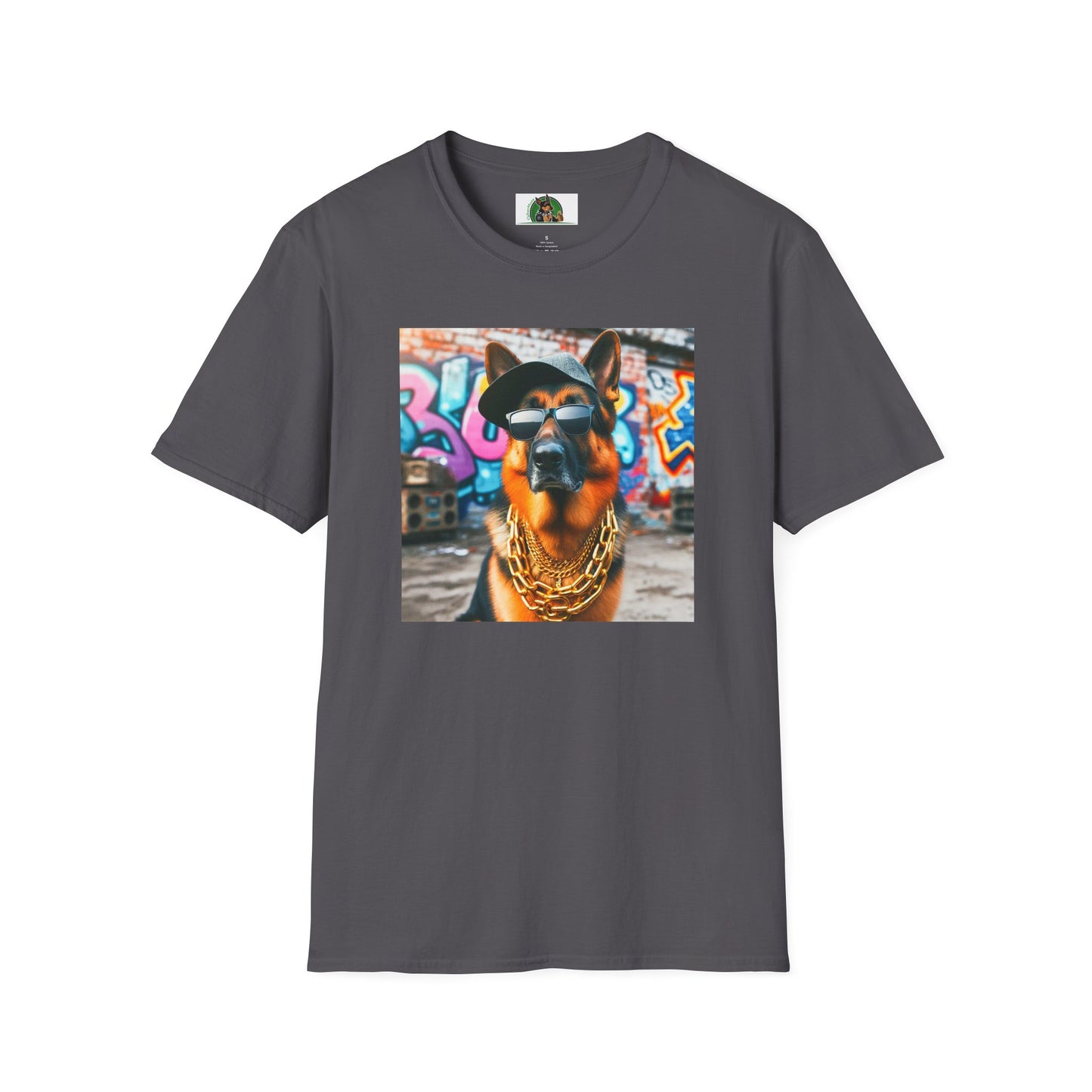 German Shepherd gangster shirt T-Shirt Printify Charcoal S