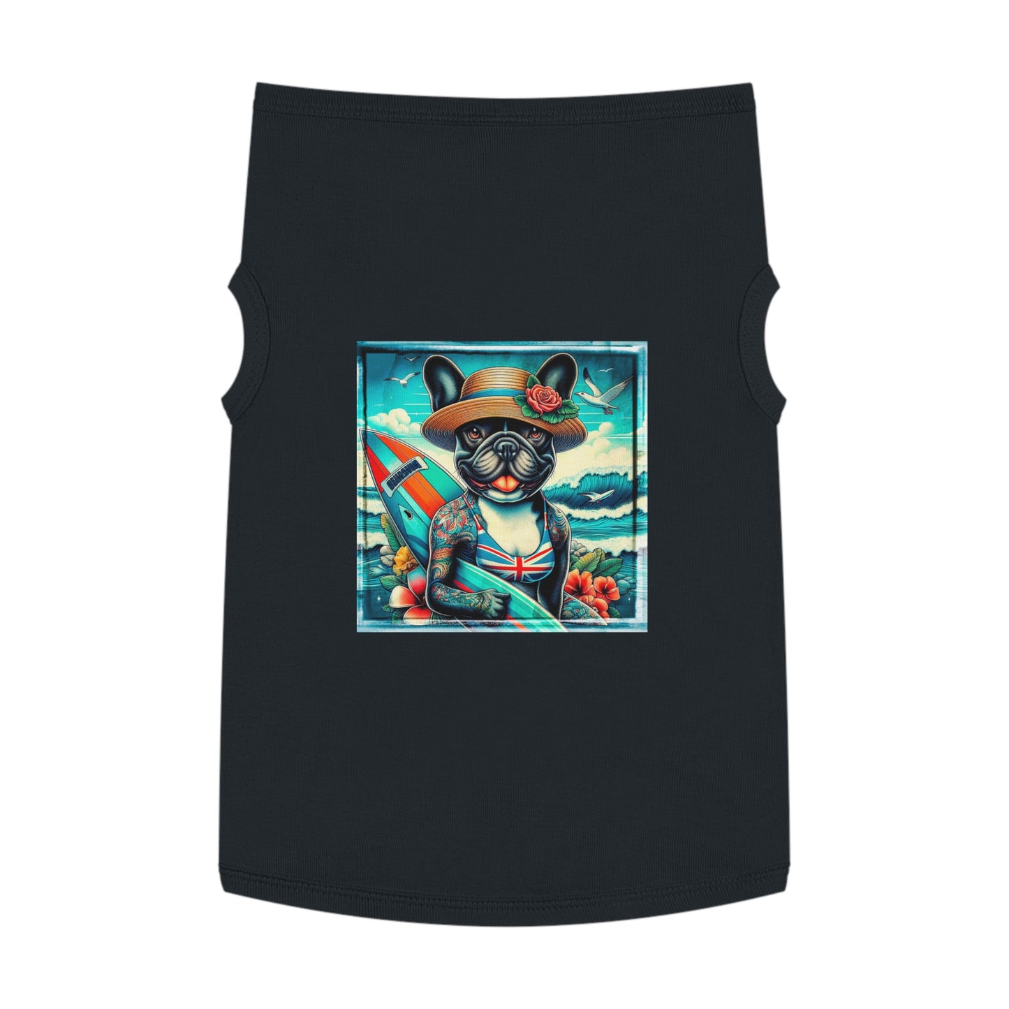 Pet Tank Top French Bulldog beach beauty t shirt Pets Printify