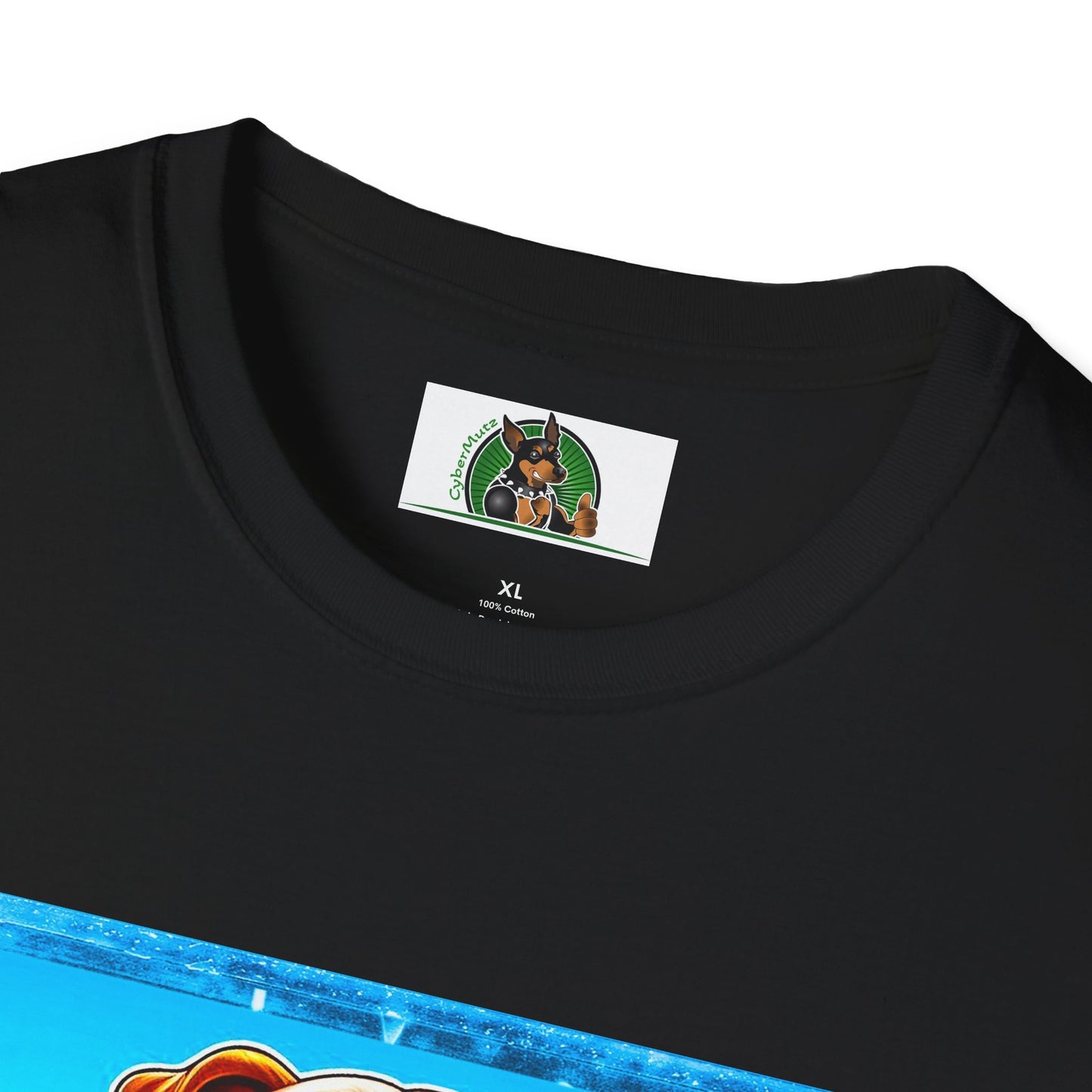 Bulldog surfing fun t shirt T-Shirt Printify