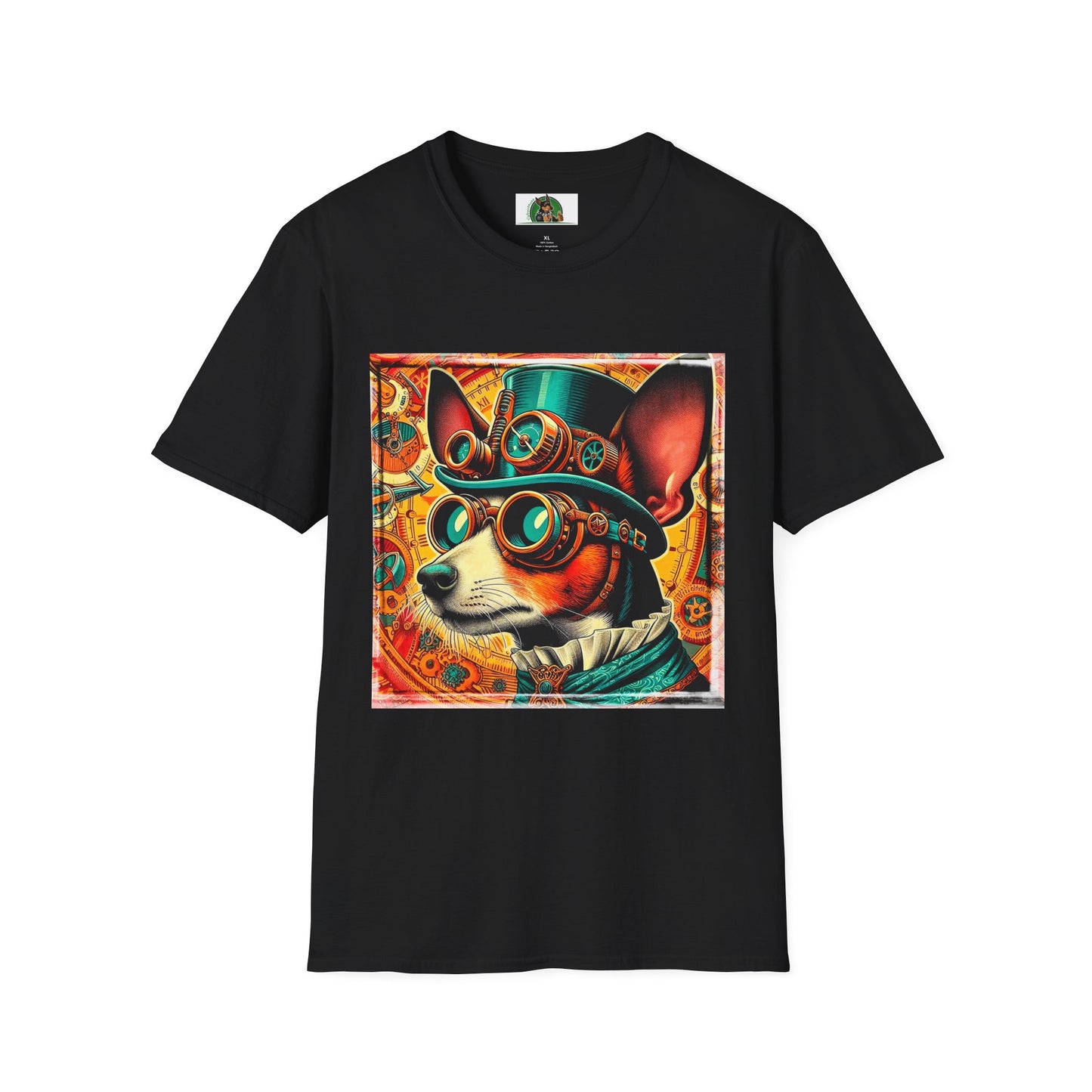 Rat Terrier T-Shirt steam punk T-Shirt Printify XS Black