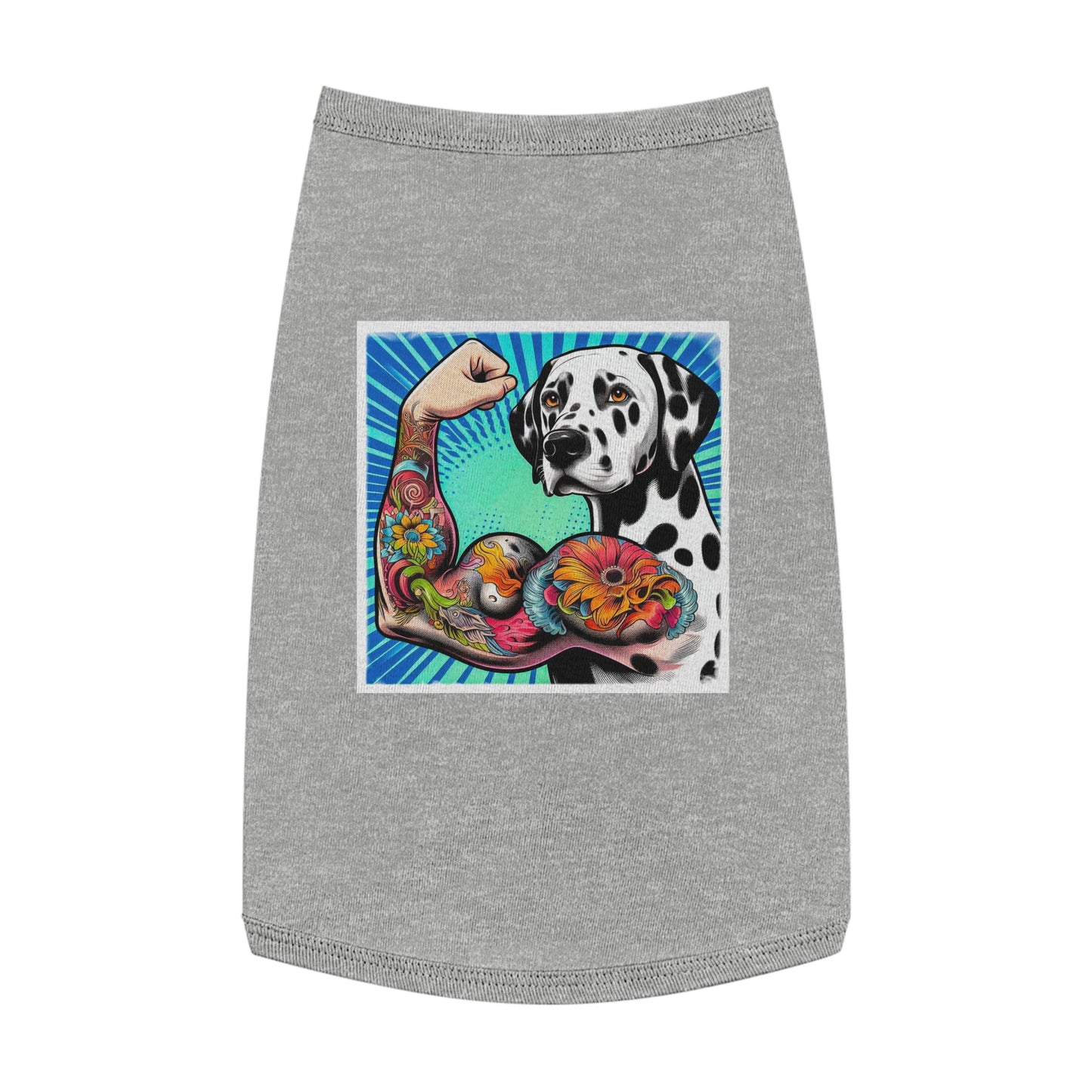 Pet Tank Top Dalmatian exercising t shirt Pets Printify L Heather