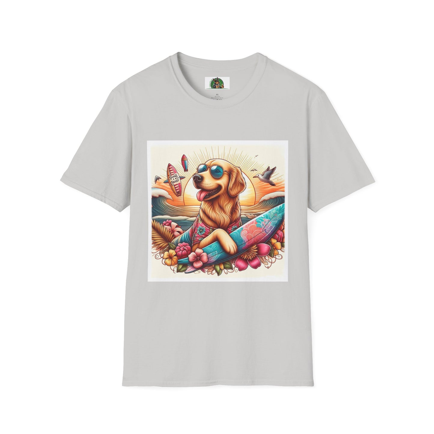 Golden Retriever beach day shirt T-Shirt Printify S Ice Grey