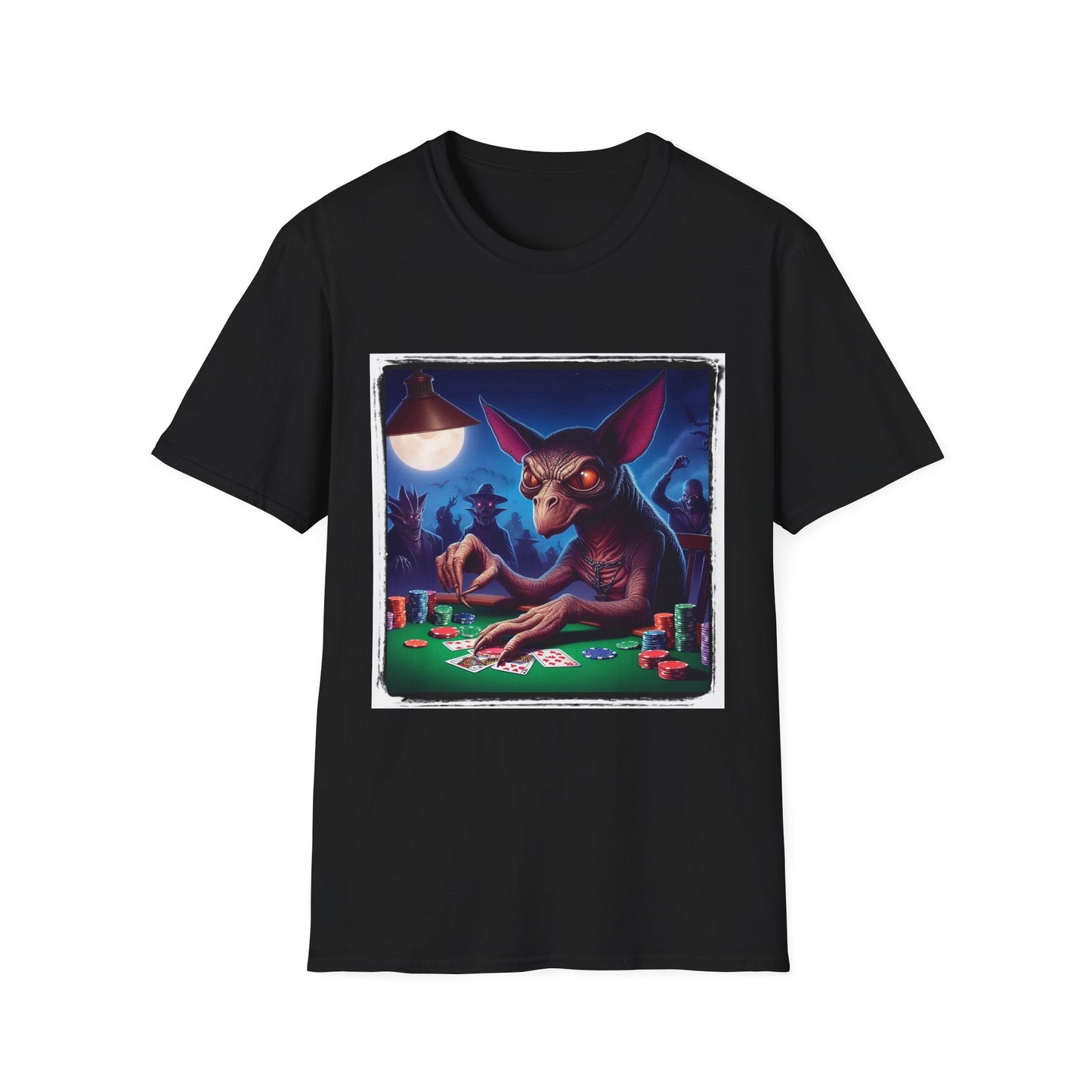 Chupacabra card playing t shirt T-Shirt Printify XS Black