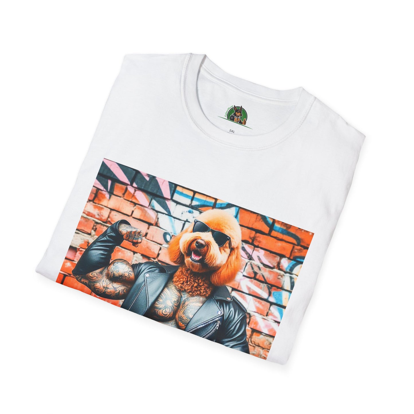 Golden Doodle muscles t shirt T-Shirt Printify