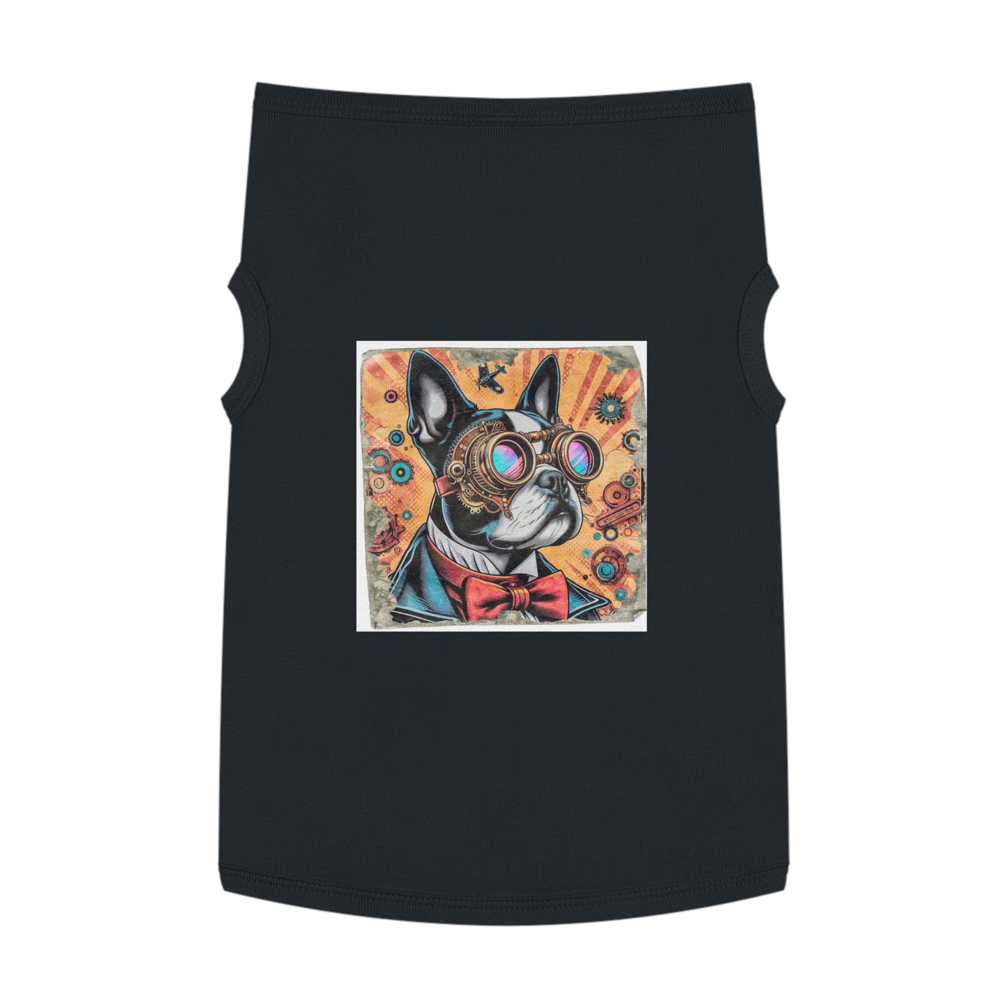 Pet Tank Top Boston Terrier Steampunk Dog Pets Printify XL Black