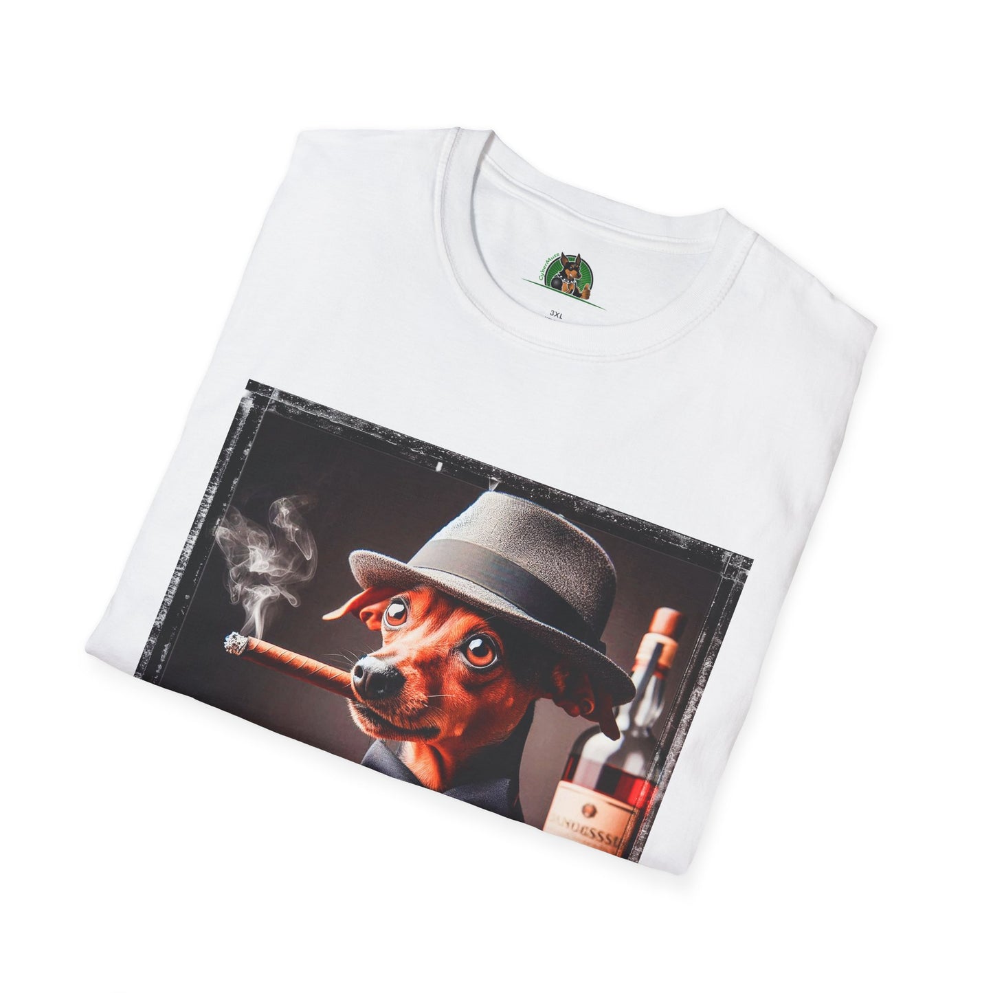 Min Pin T-Shirt cigars and whiskey T-Shirt Printify