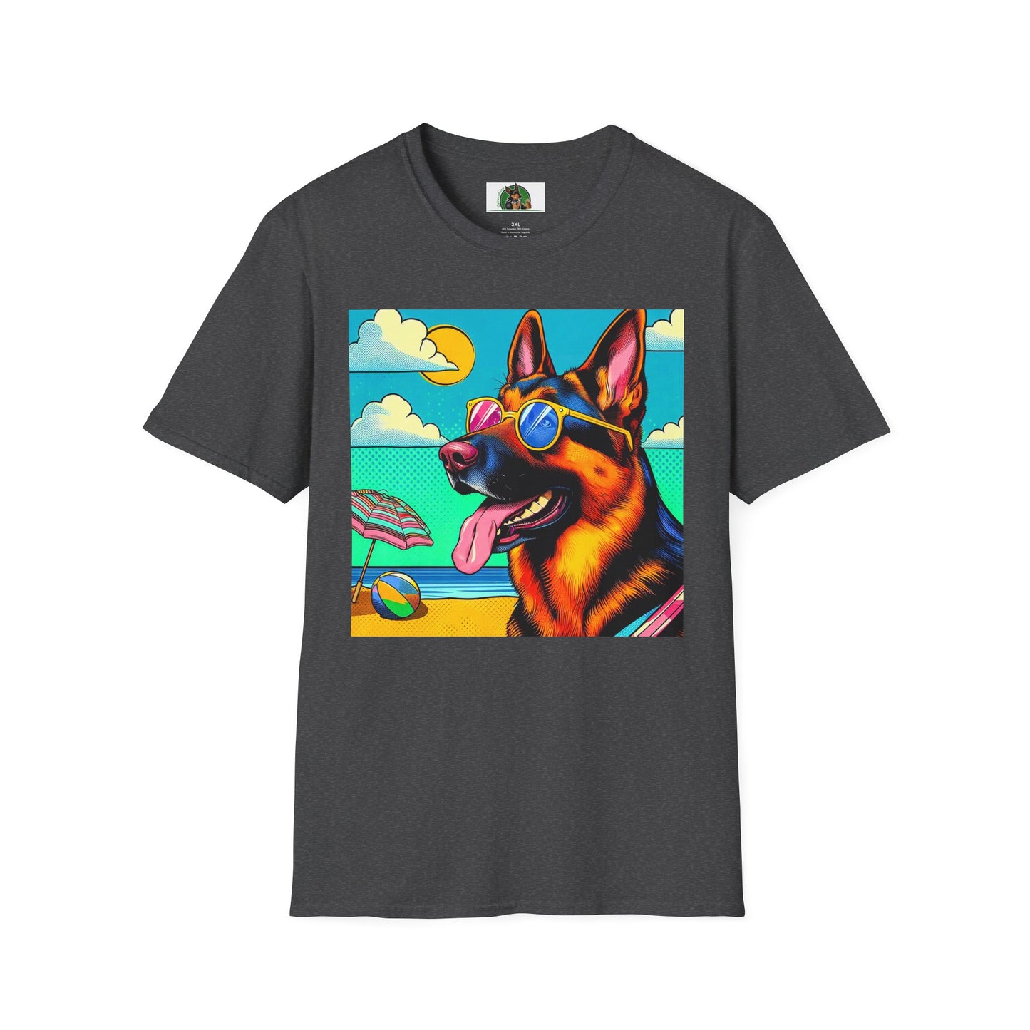 German Shepherd vacation shirt π T-Shirt Printify Dark Heather S