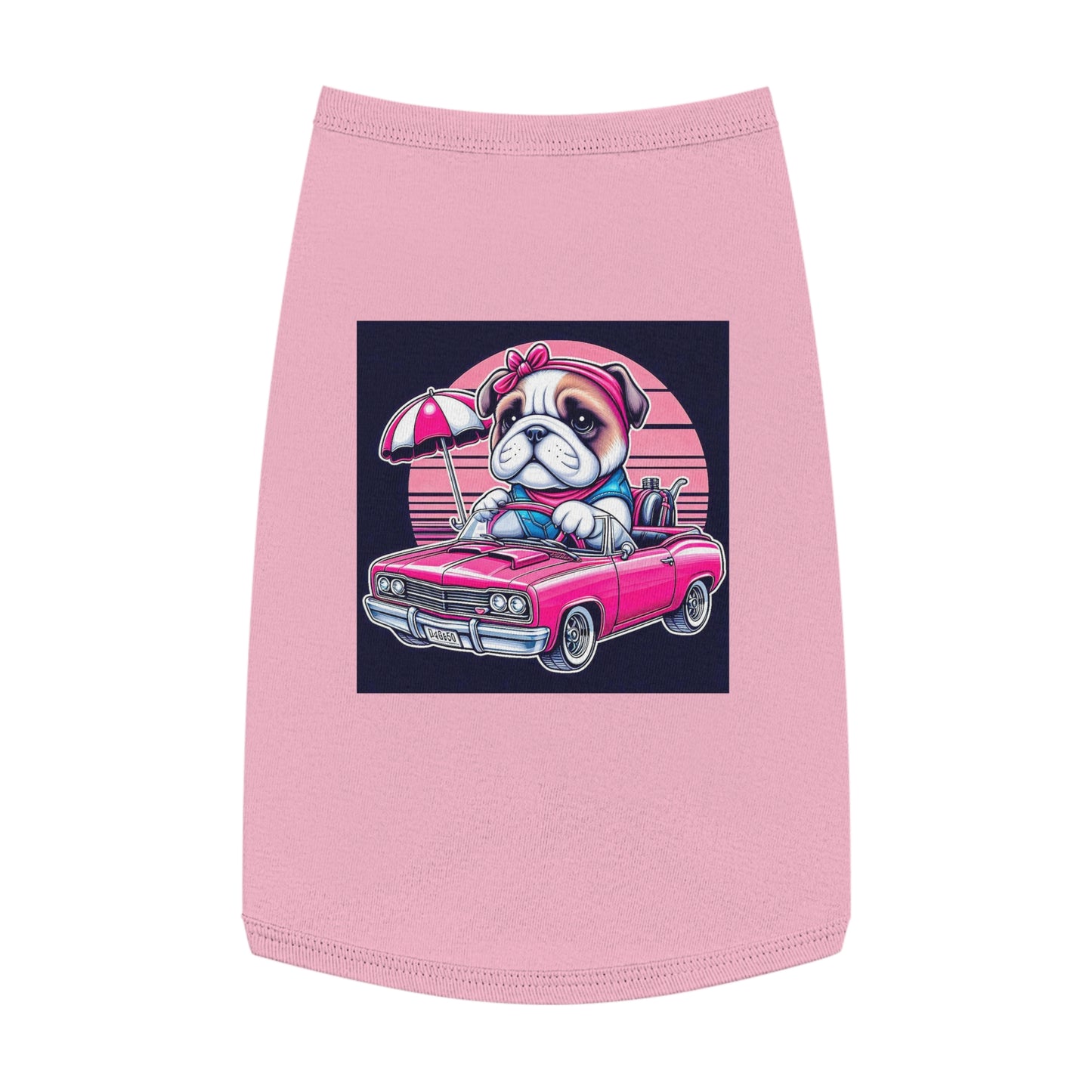 Wacky Pet Tank Top Bulldog tiny pink. car t shirt Pets Printify L Pink