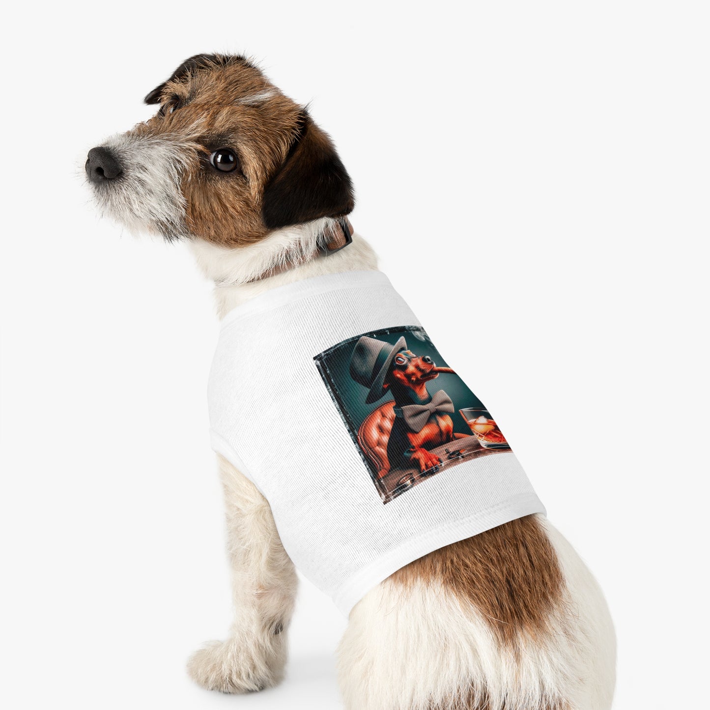 Min Pin Tank Tops cigar and drink Pets Printify