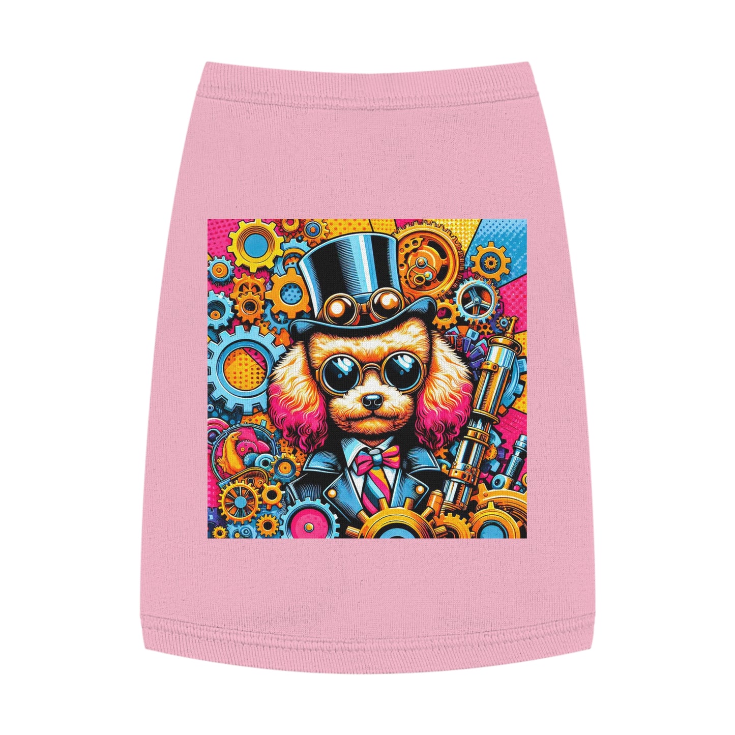 Pet Tank Top Poodle colorful gears Pets Printify M Pink