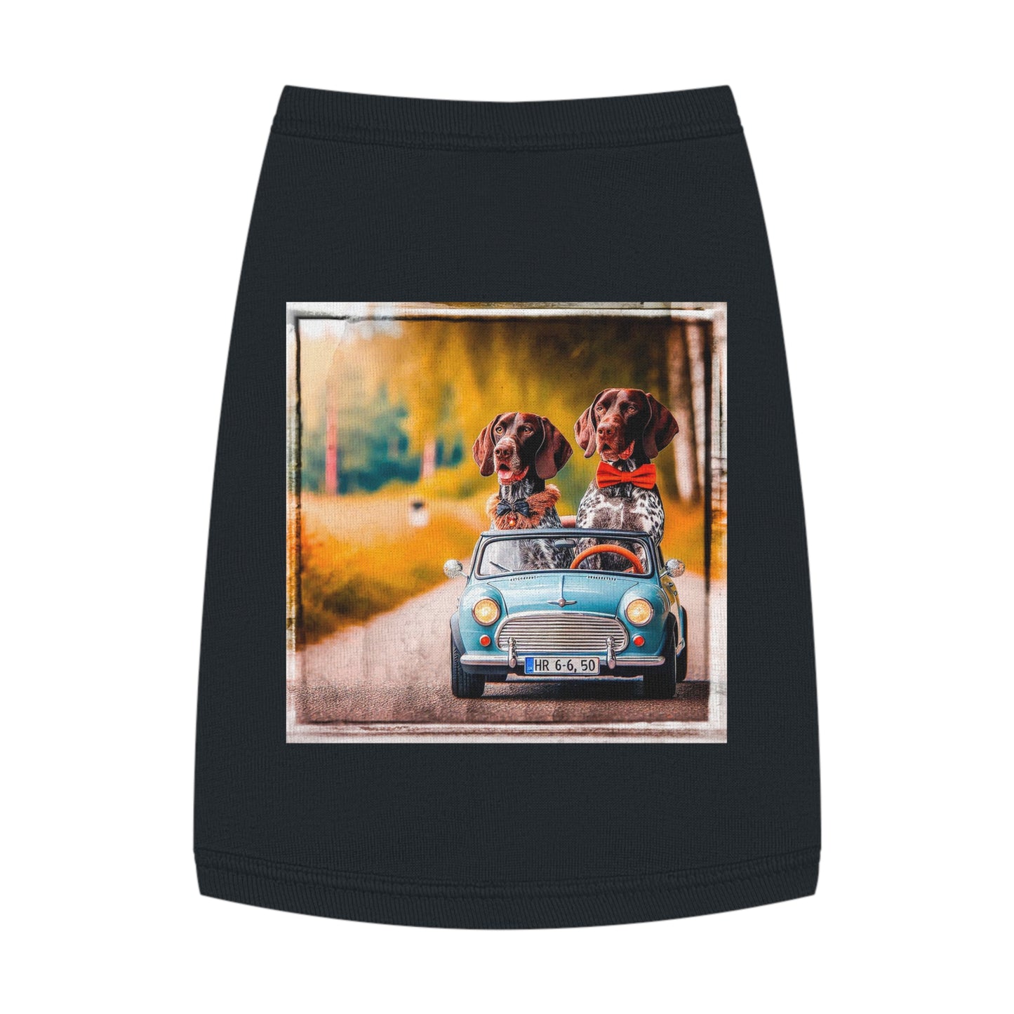 Wacky Pet Tank Top German Shorthaired Pointer tiny car driving t shirt Pets Printify