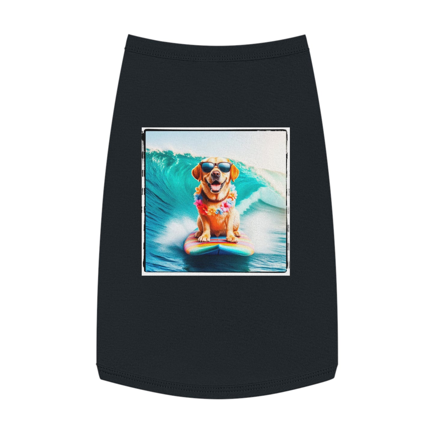 Labrador Retriever surfer puppy shirt Pets Printify L Black