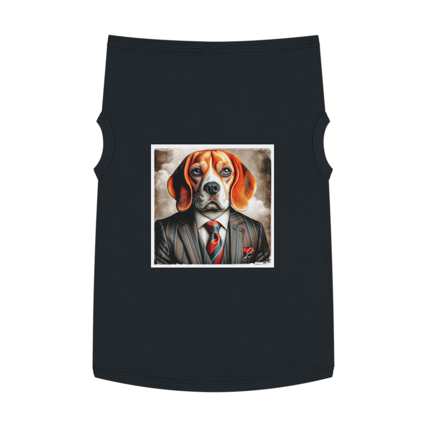 Pet Tank Top Beagle Dog Wearing Business Suit Pets Printify