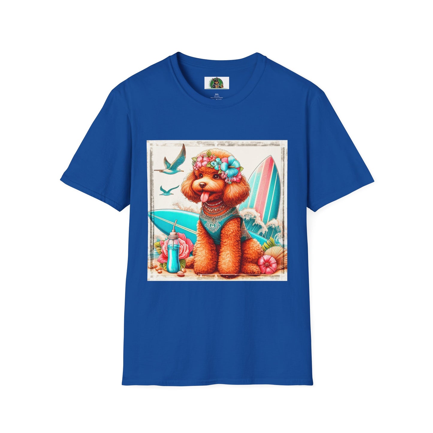 Poodle beach surfer babe t shirt T-Shirt Printify XS Royal