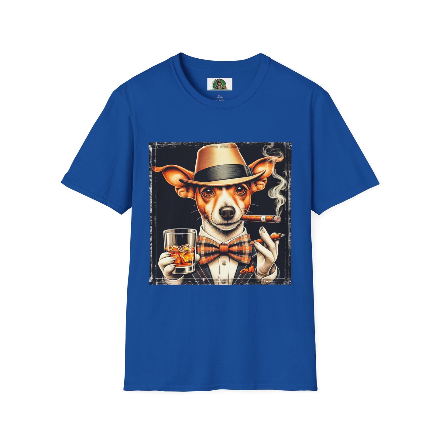 Rat Terrier T-Shirt cigars and whiskey T-Shirt Printify XS Royal