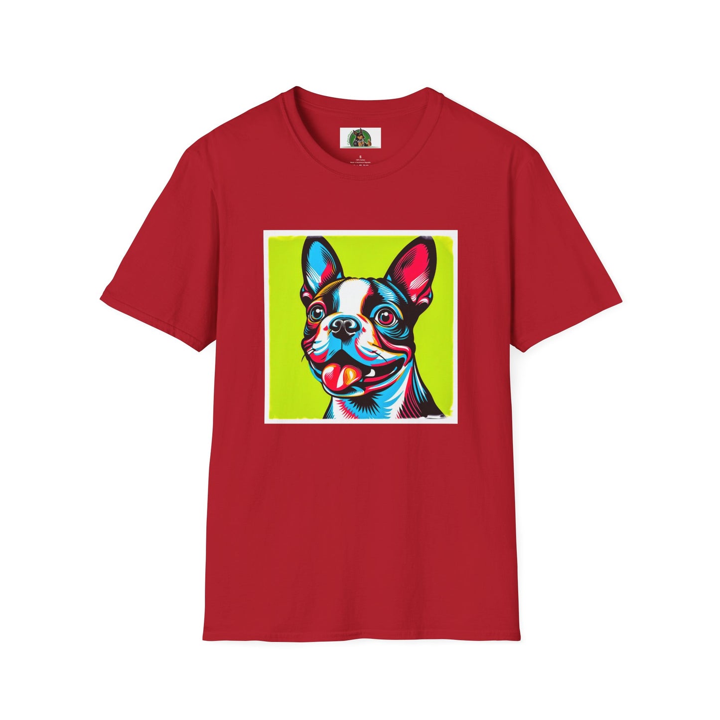 Boston Terrier Pop Art TShirt T-Shirt Printify S Cherry Red