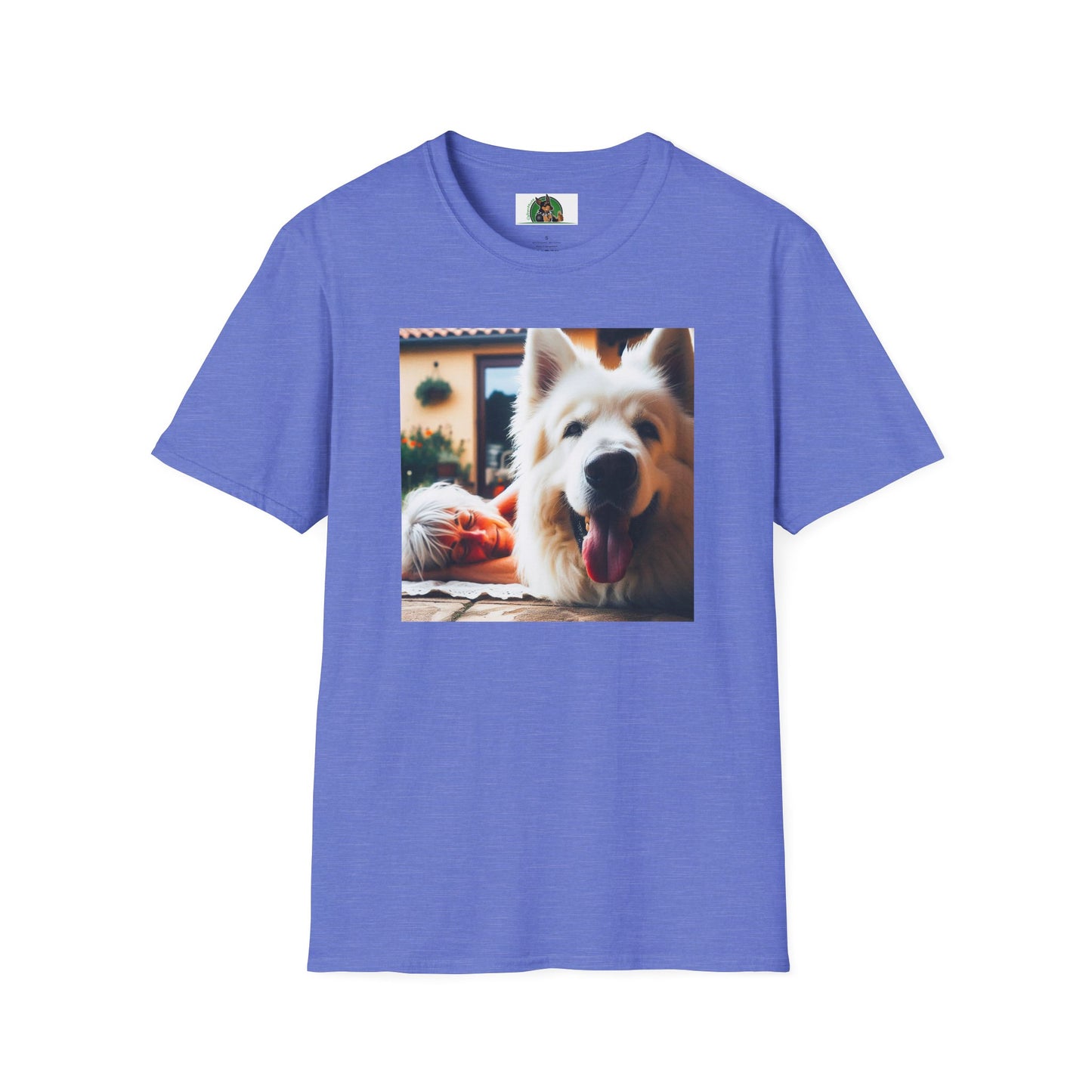 German Shepherd pretty fluffy boy shirt T-Shirt Printify Heather Royal S