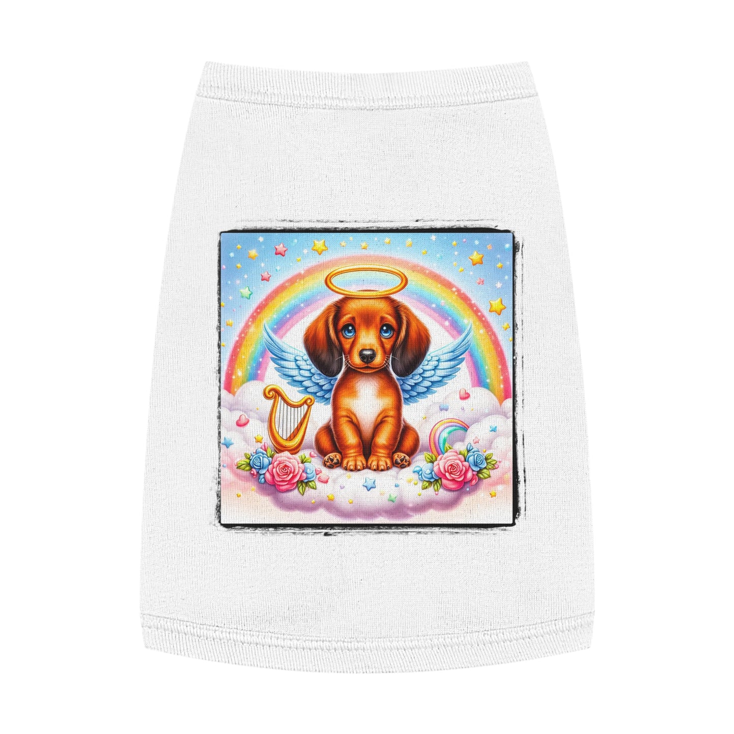 Pet Tank Top Dachshund angel baby t shirt Pets Printify