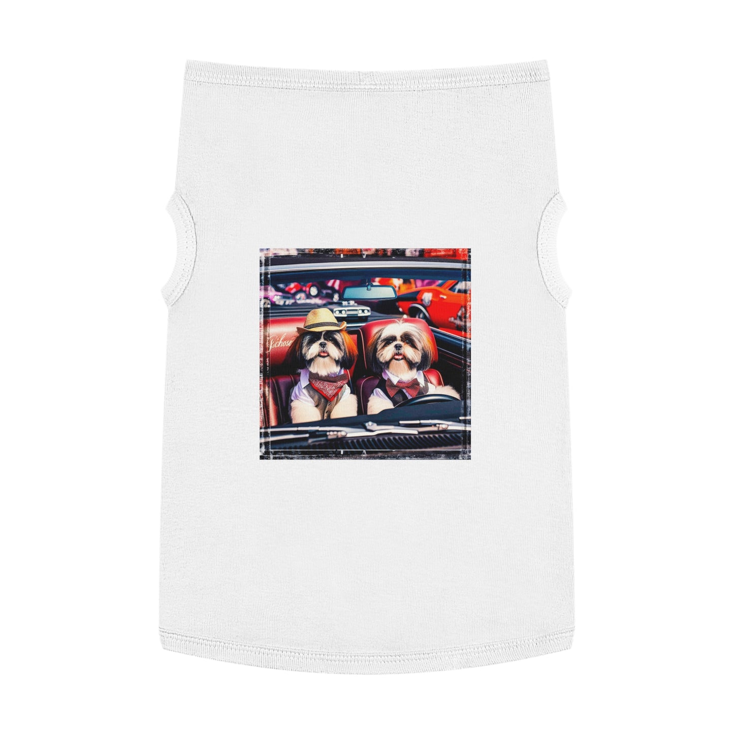 Pet Tank Top Shih Tzu driving shirt Pets Printify XL White
