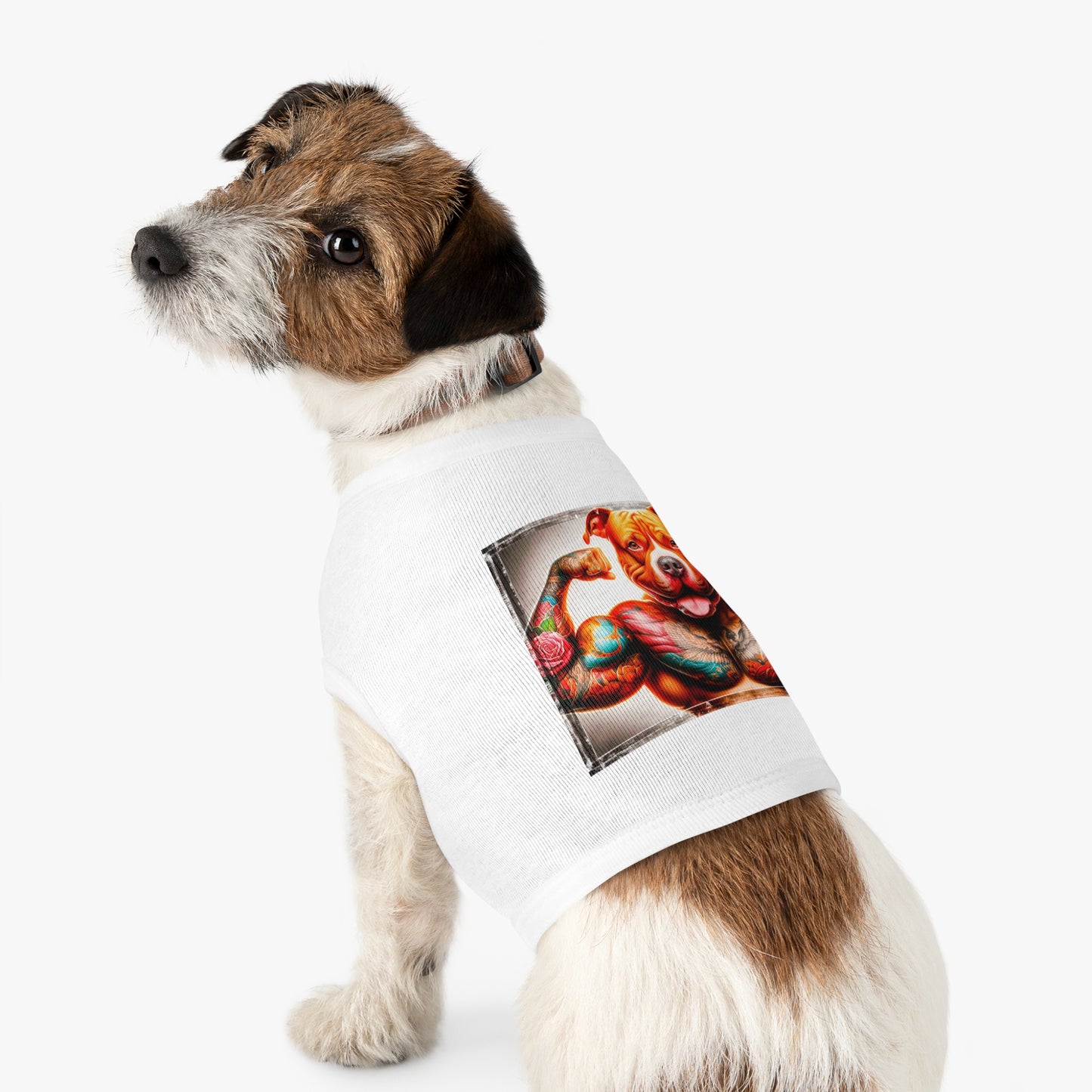 Pet Tank Top Pit Bull arm muscles Pets Printify