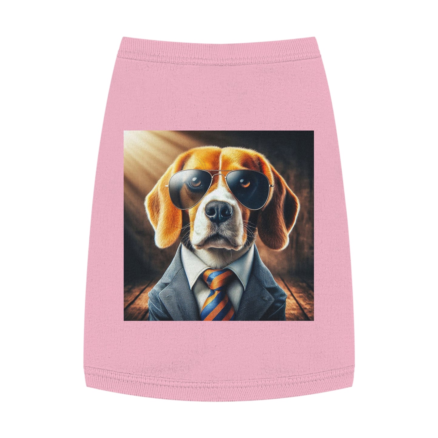 Pet Tank Top Beagle Dog In Suit And Shades Pets Printify M Pink