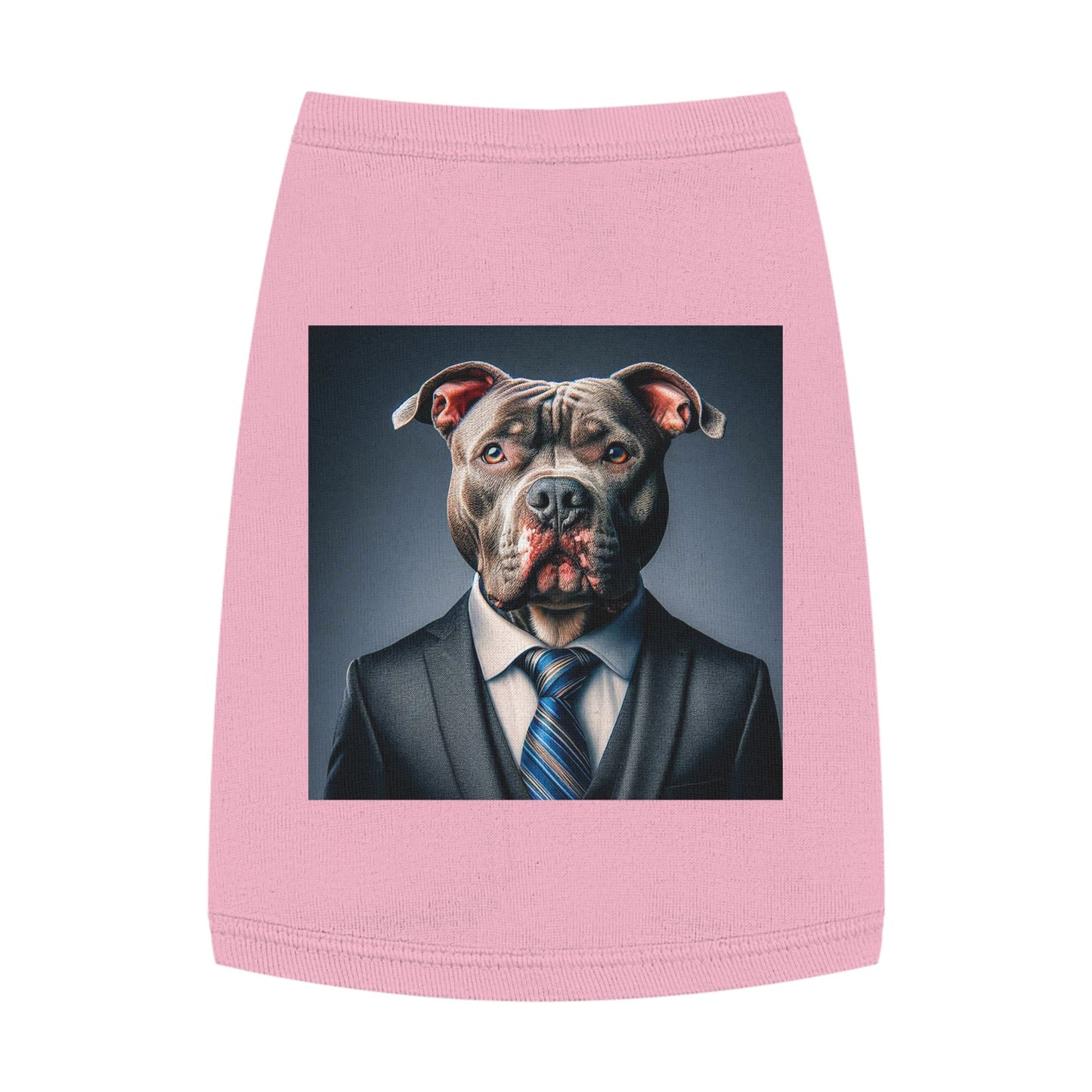 Pet Tank Top Pit Bull serious businessman Pets Printify M Pink