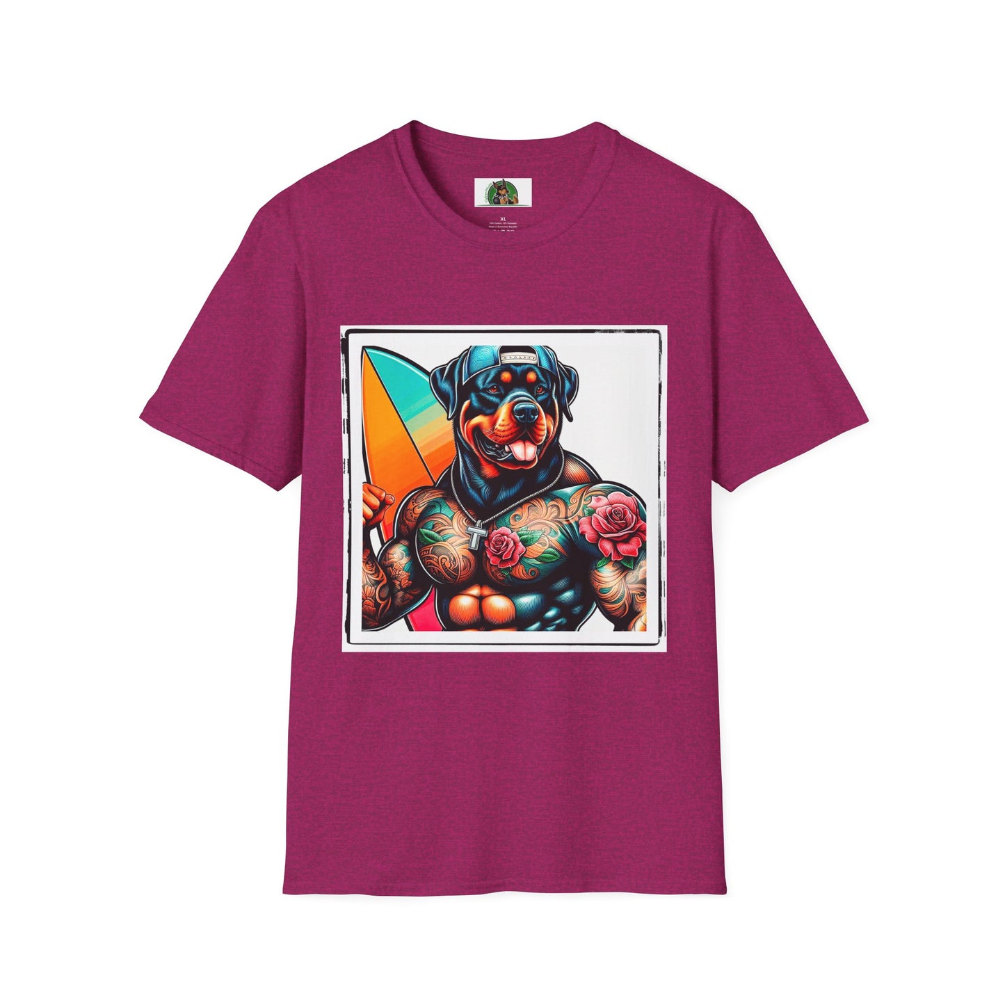 Rottweiler beach hotter shirt T-Shirt Printify S Antique Heliconia