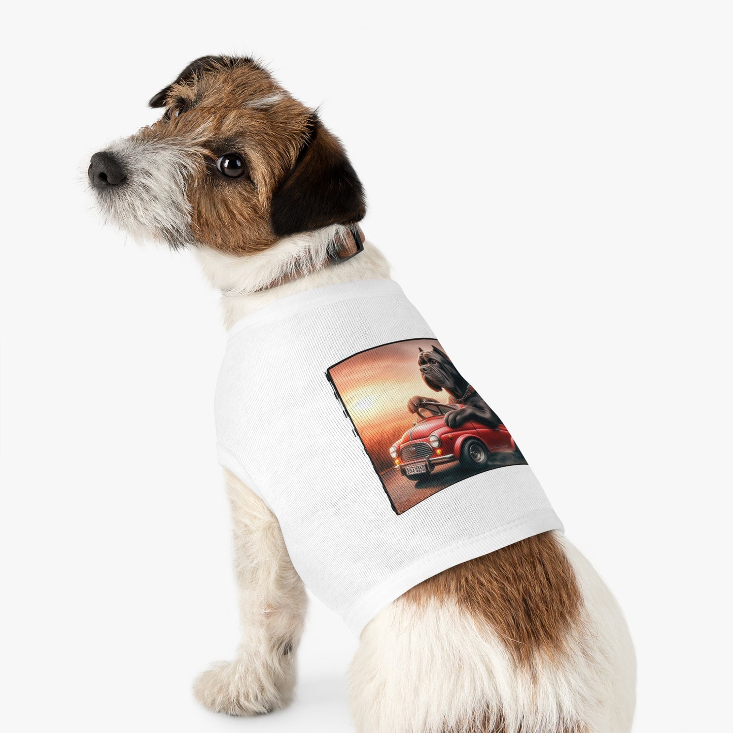 Wacky Pet Tank Top Cane Corso Dog In Small Car Pets Printify