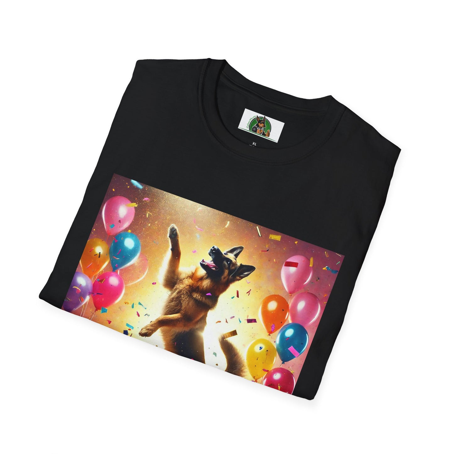 German Shepherd T-Shirt - Dancing Dog Design T-Shirt Printify