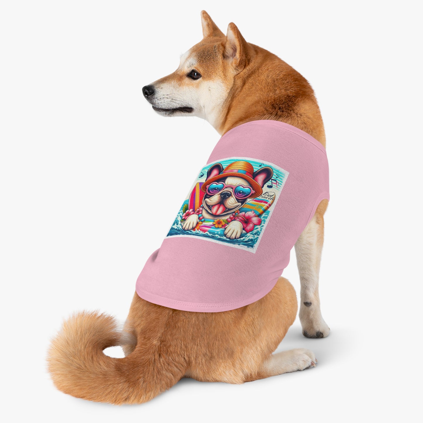 Pet Tank Top French Bulldog colorful surfing t shirt