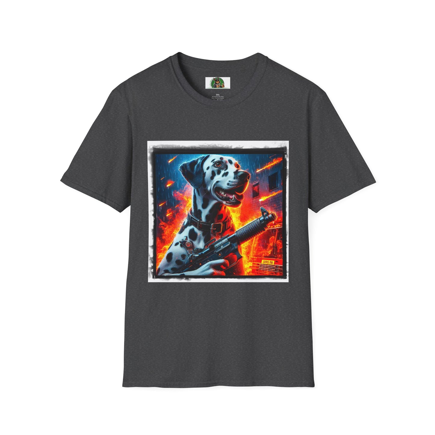 Dalmatian war hero t shirt T-Shirt Printify XS Dark Heather
