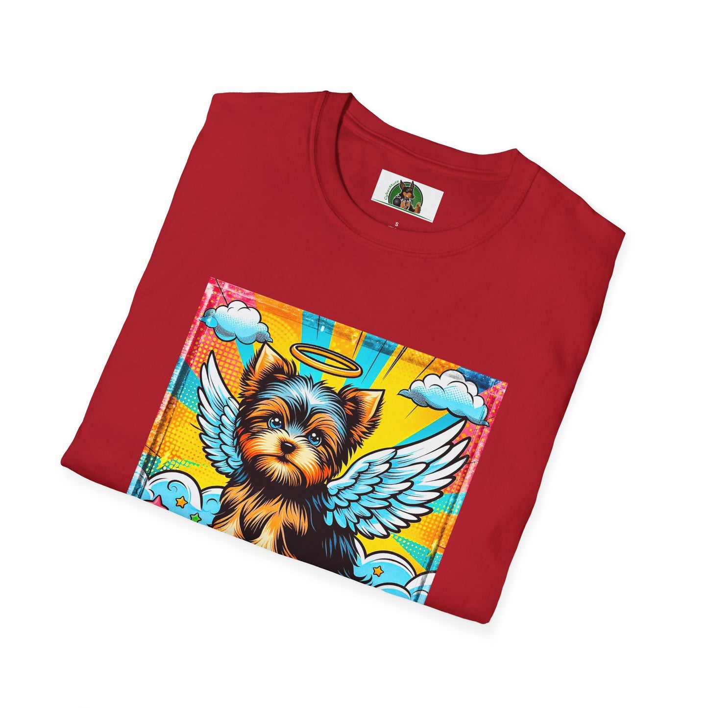 Yorkie pop art clouds shirt