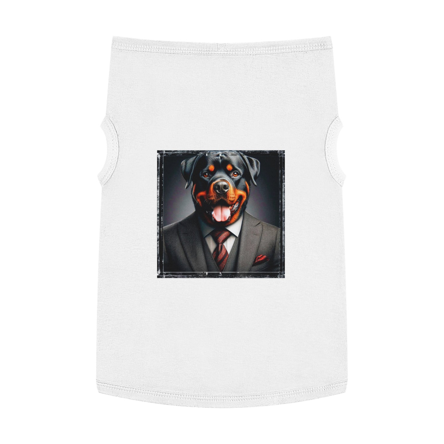 Pet Tank Top Rottie business man Pets Printify XL White
