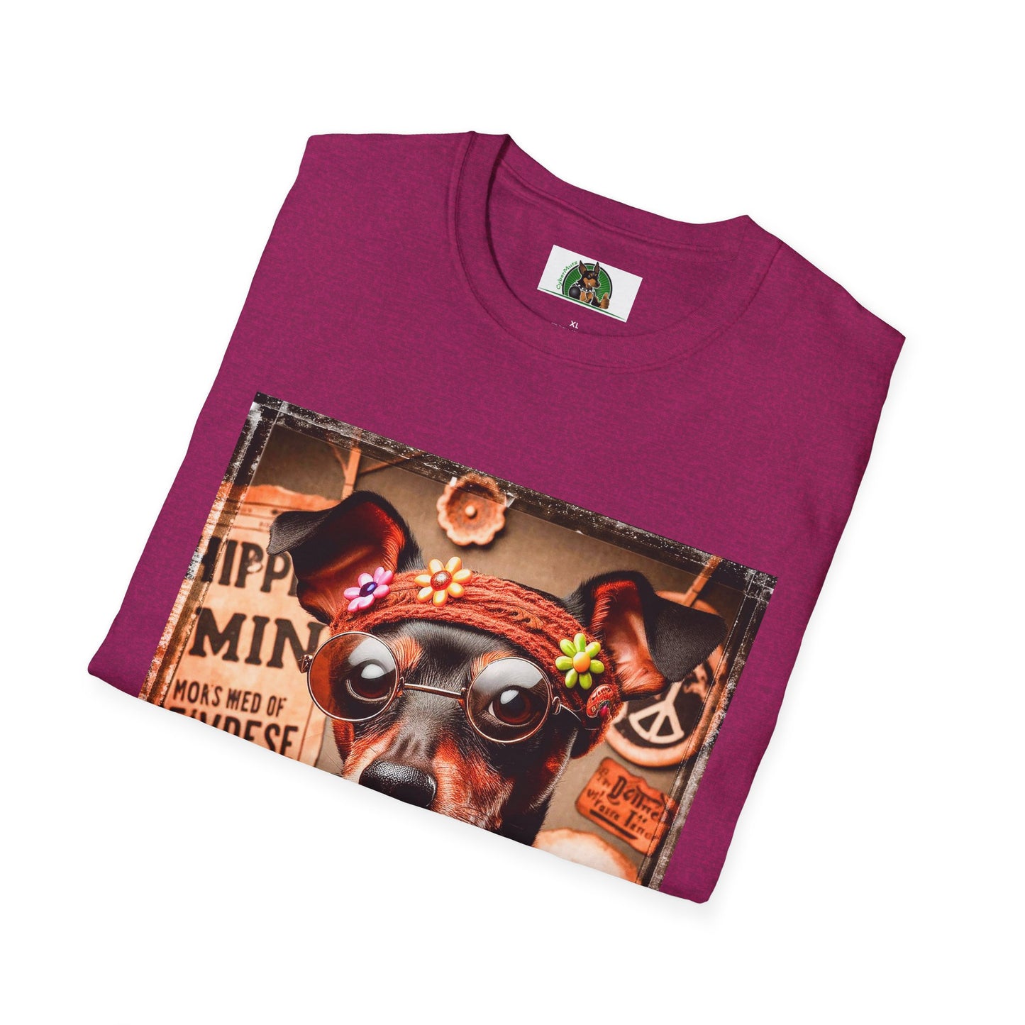 Min Pin T-Shirt hippie dude