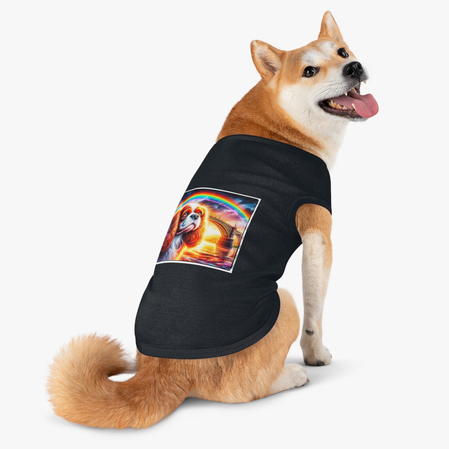 Pet Tank Top Cavalier King Charles Spaniel Rainbow bridge T Shirt