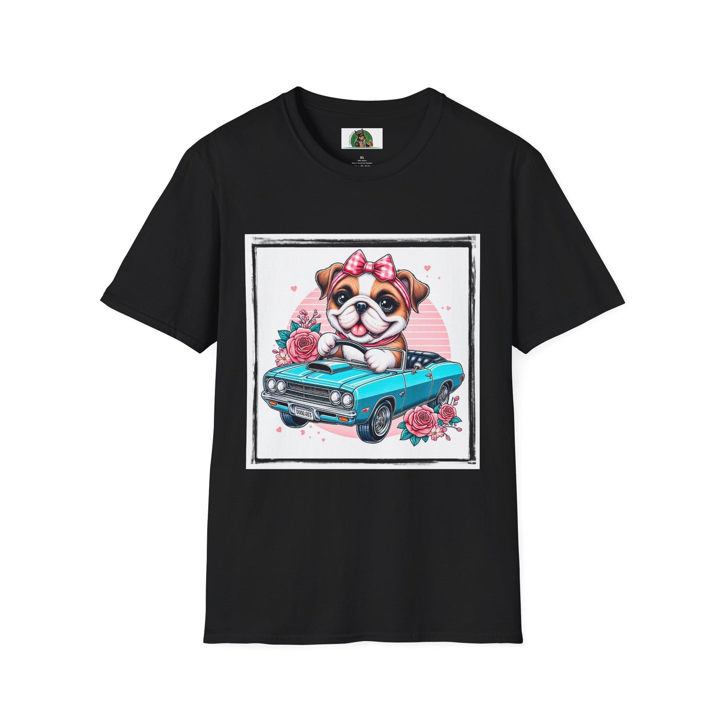 Wacky Bulldog baby driver t shirt T-Shirt Printify XS Black