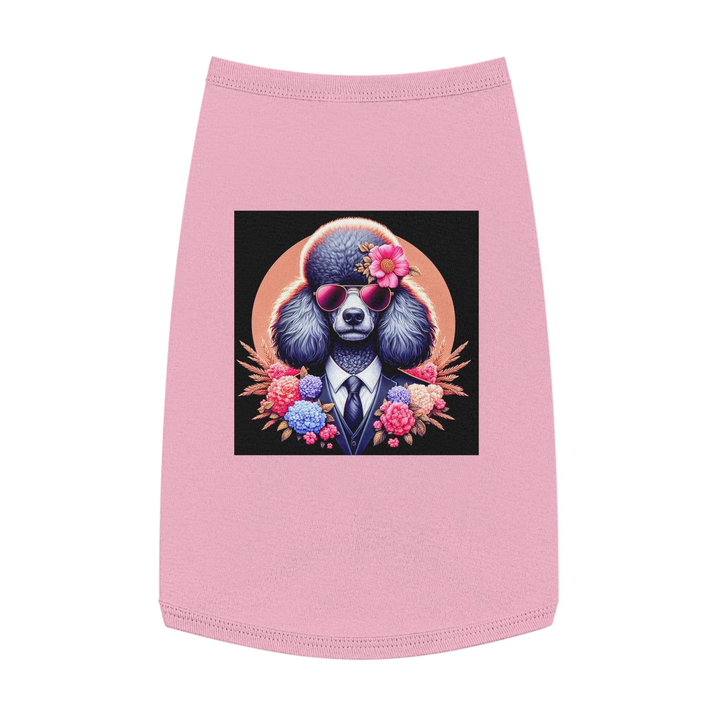 Pet Tank Top Poodle flower business msn Pets Printify L Pink