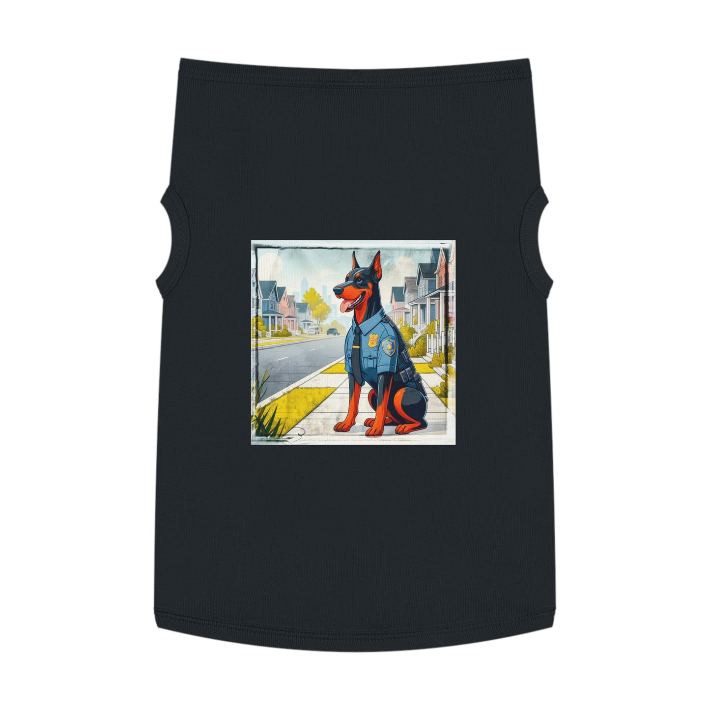 Pet Tank Top Doberman cop hero t shirt Pets Printify
