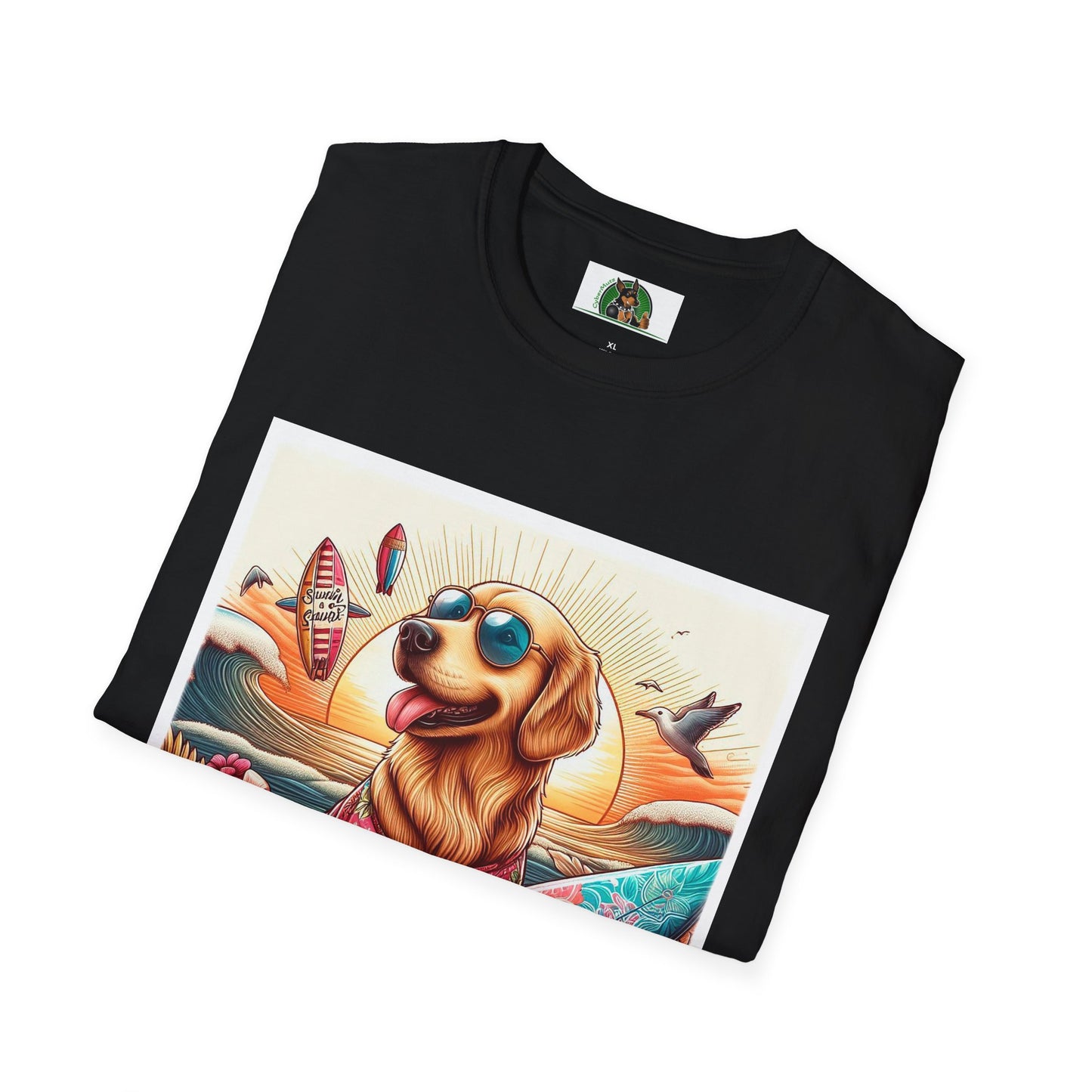 Golden Retriever beach day shirt T-Shirt Printify