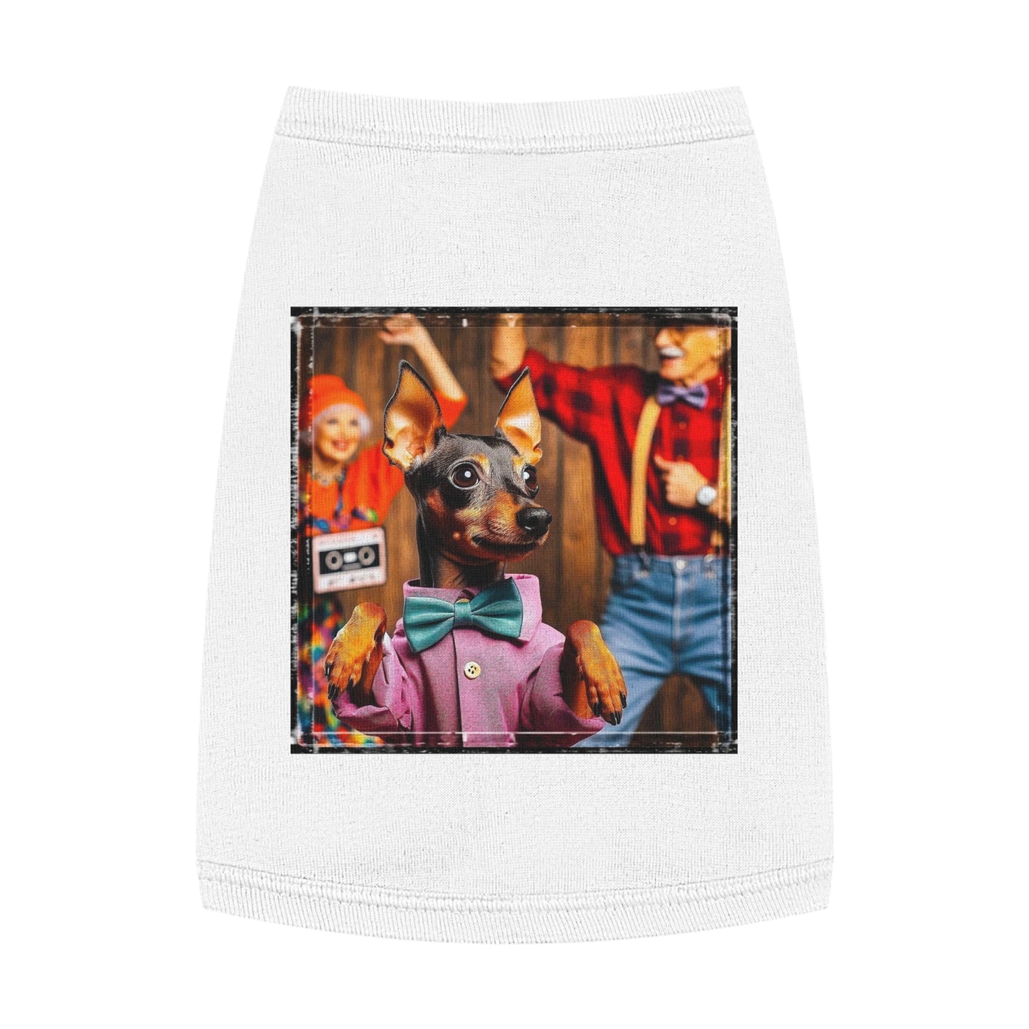 Min Pin Tank Tops party animal Pets Printify M White